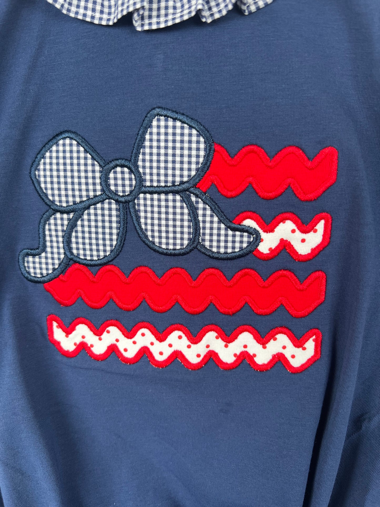 Up close applique flag
