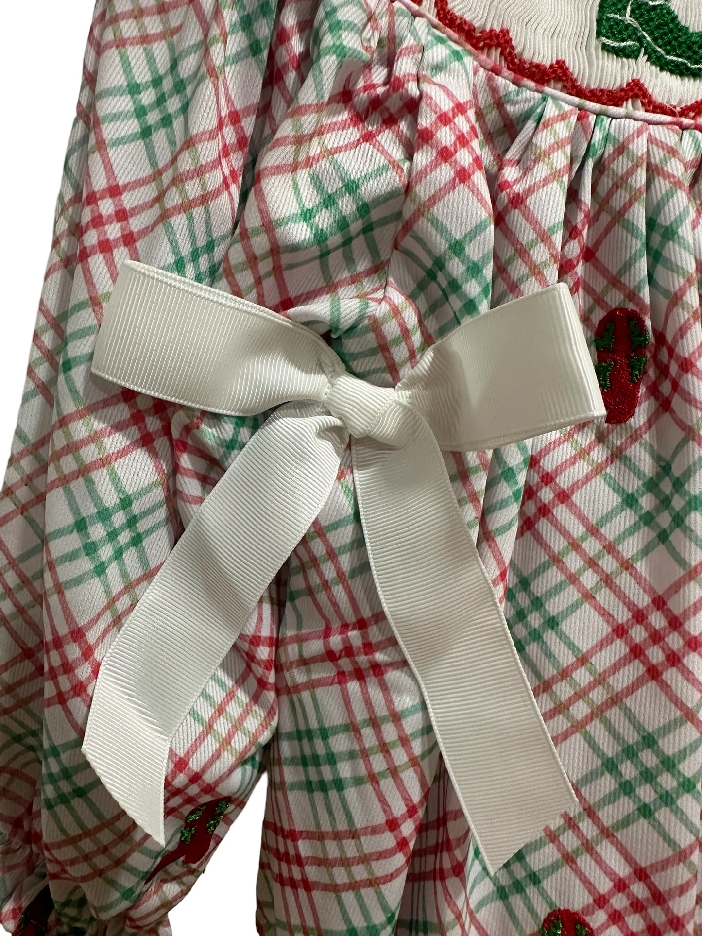 Christmas Boot Girls Smocked Long-sleeve Bubble