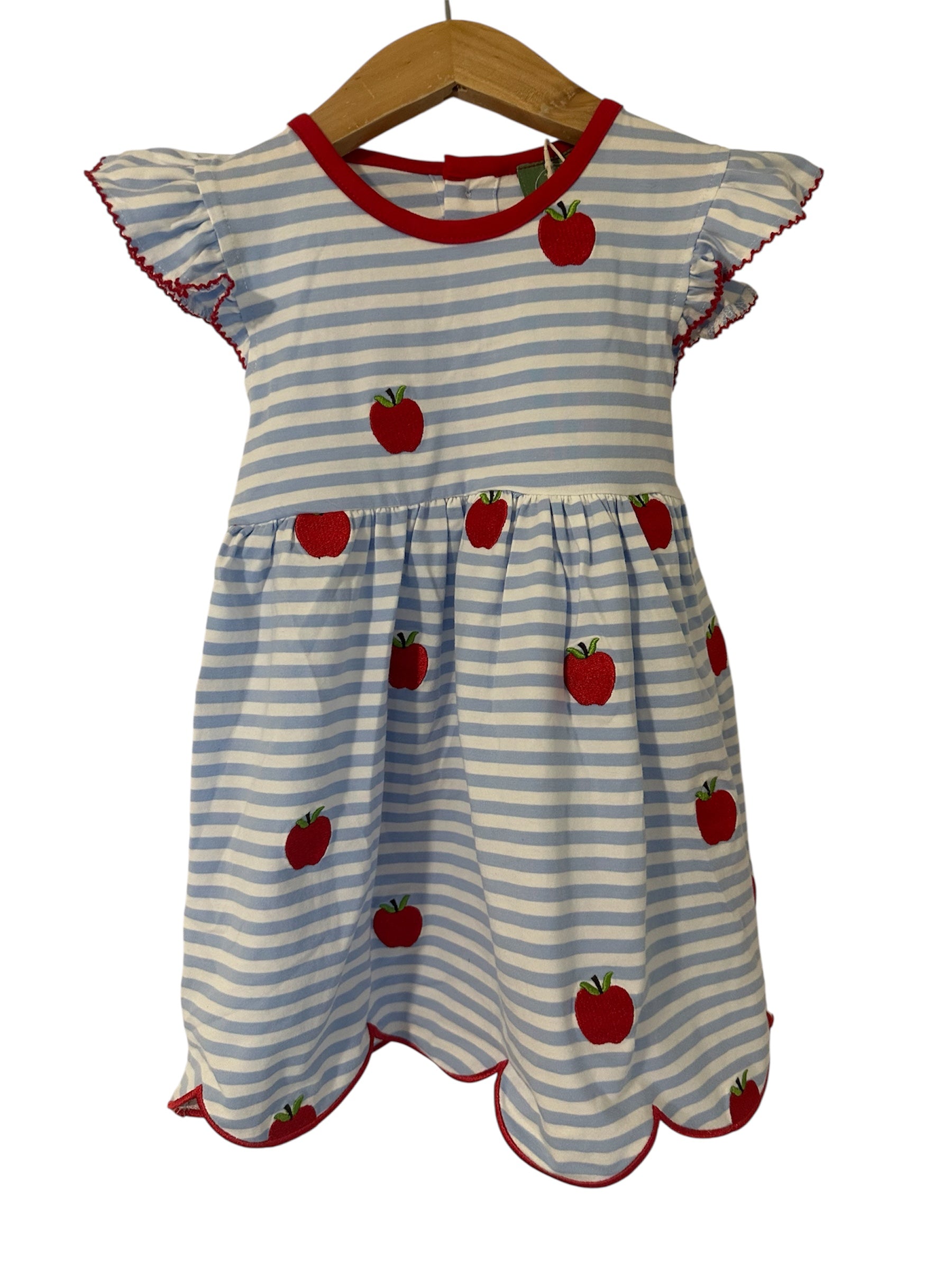 Girls Apple Embroidered Dress