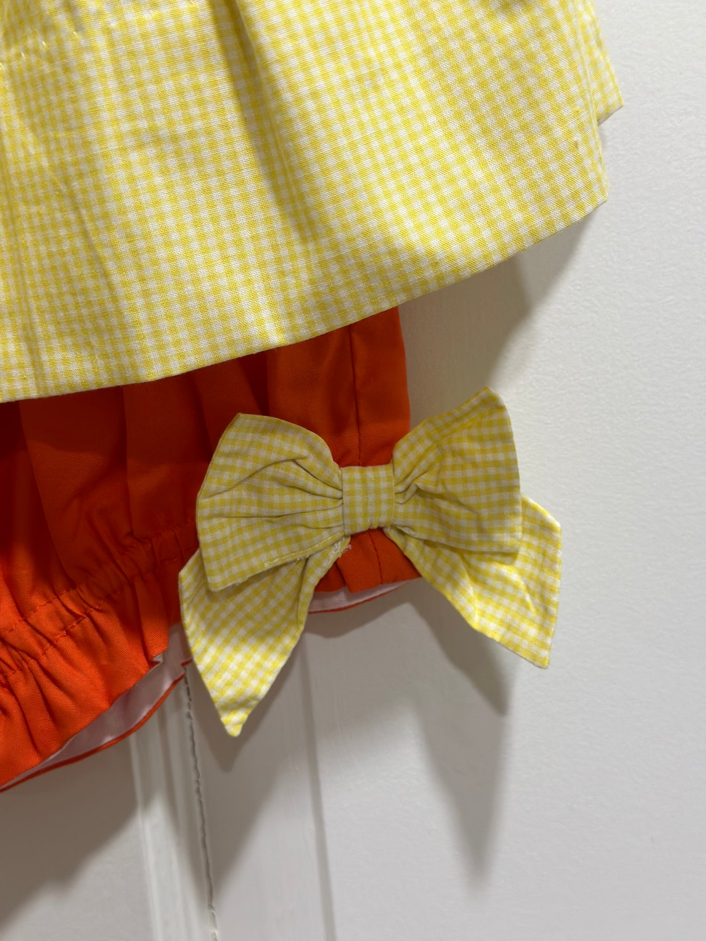 Girl’s Candy Corn Halloween Smock Bloomer Set