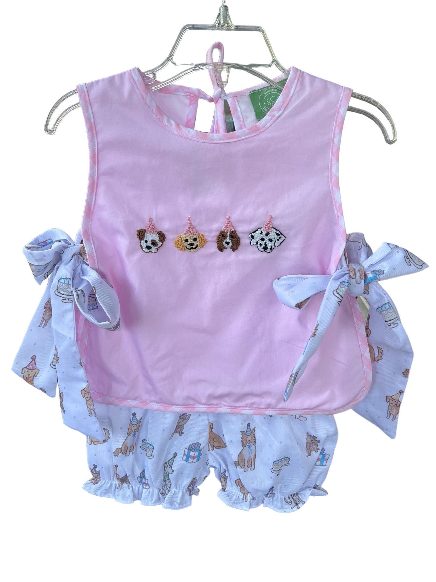 Birthday Party Pups Side Tie Bloomer Set