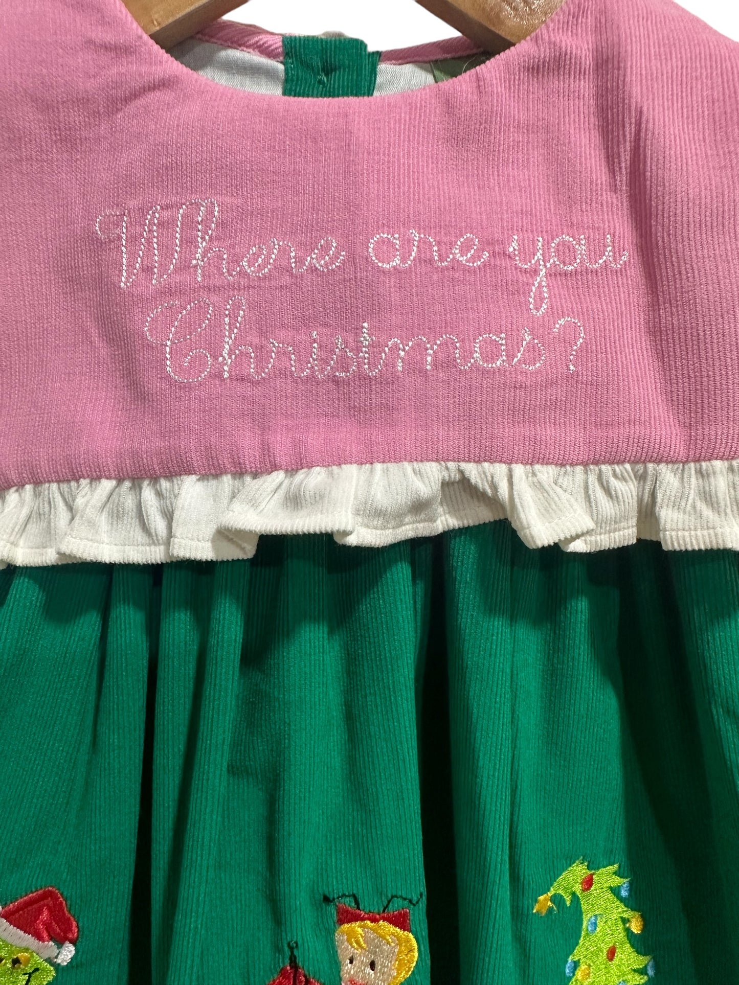 Mr. Mean One Christmas Corduroy Dress & Bloomer Short Set – Girls Holiday Outfit