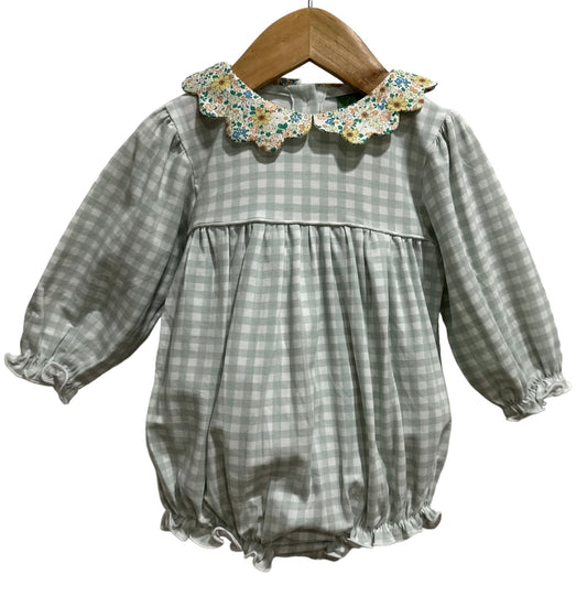 Plaid & Floral Girls Fall Long-sleeve Bubble | Thanksgiving Outfit