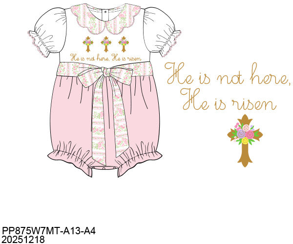 “He Is Not Here, He Is Risen” Floral Easter Bubble