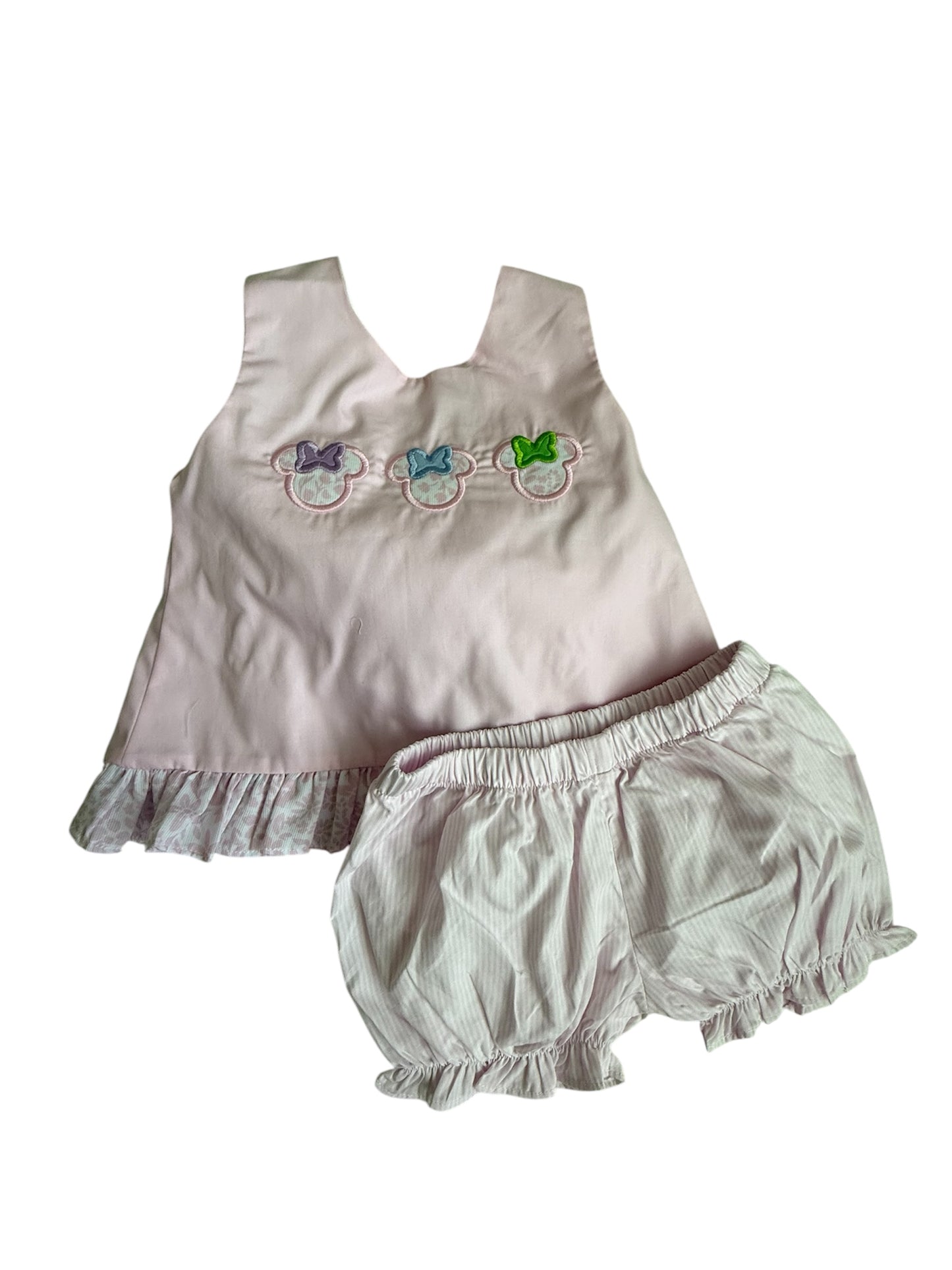 Pastel Floral Mouse Tie Back Two Piece Outfit