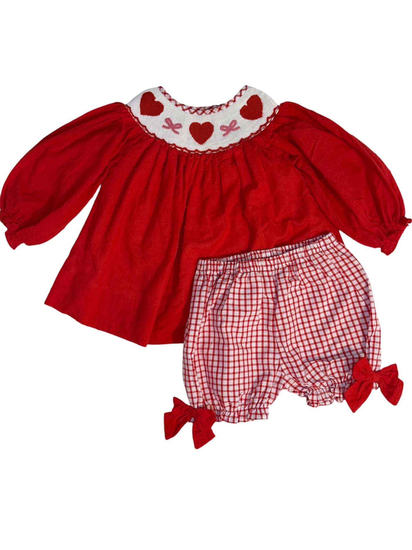Valentine Bows & Hearts Bloomer Set