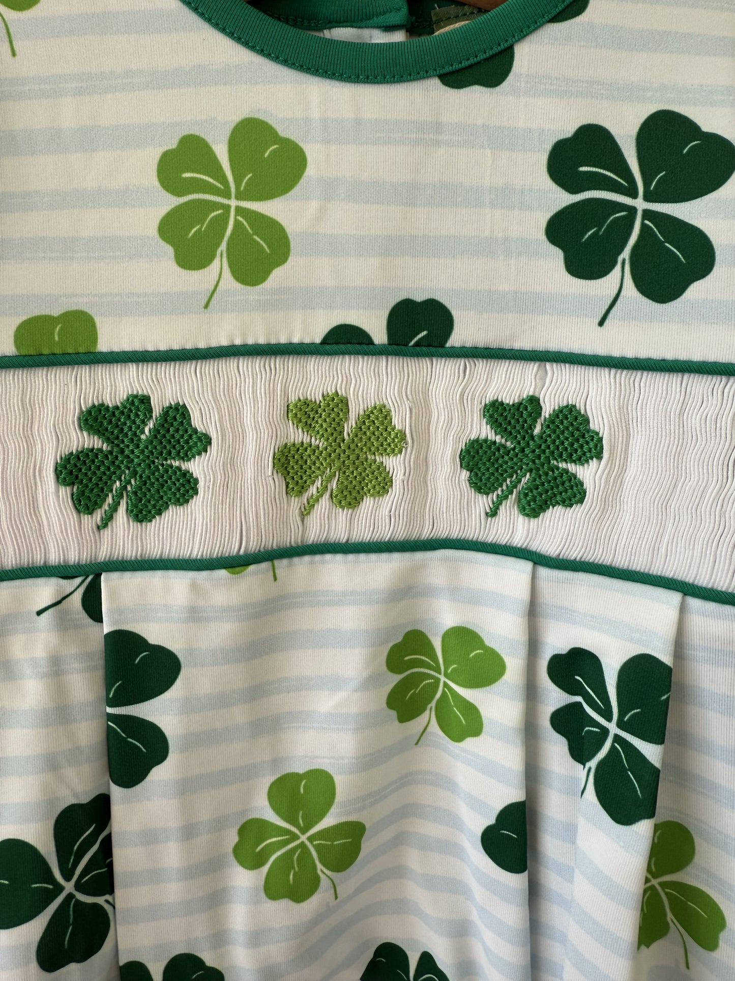 St. Patrick's Boy's Hand Smocked Bubble