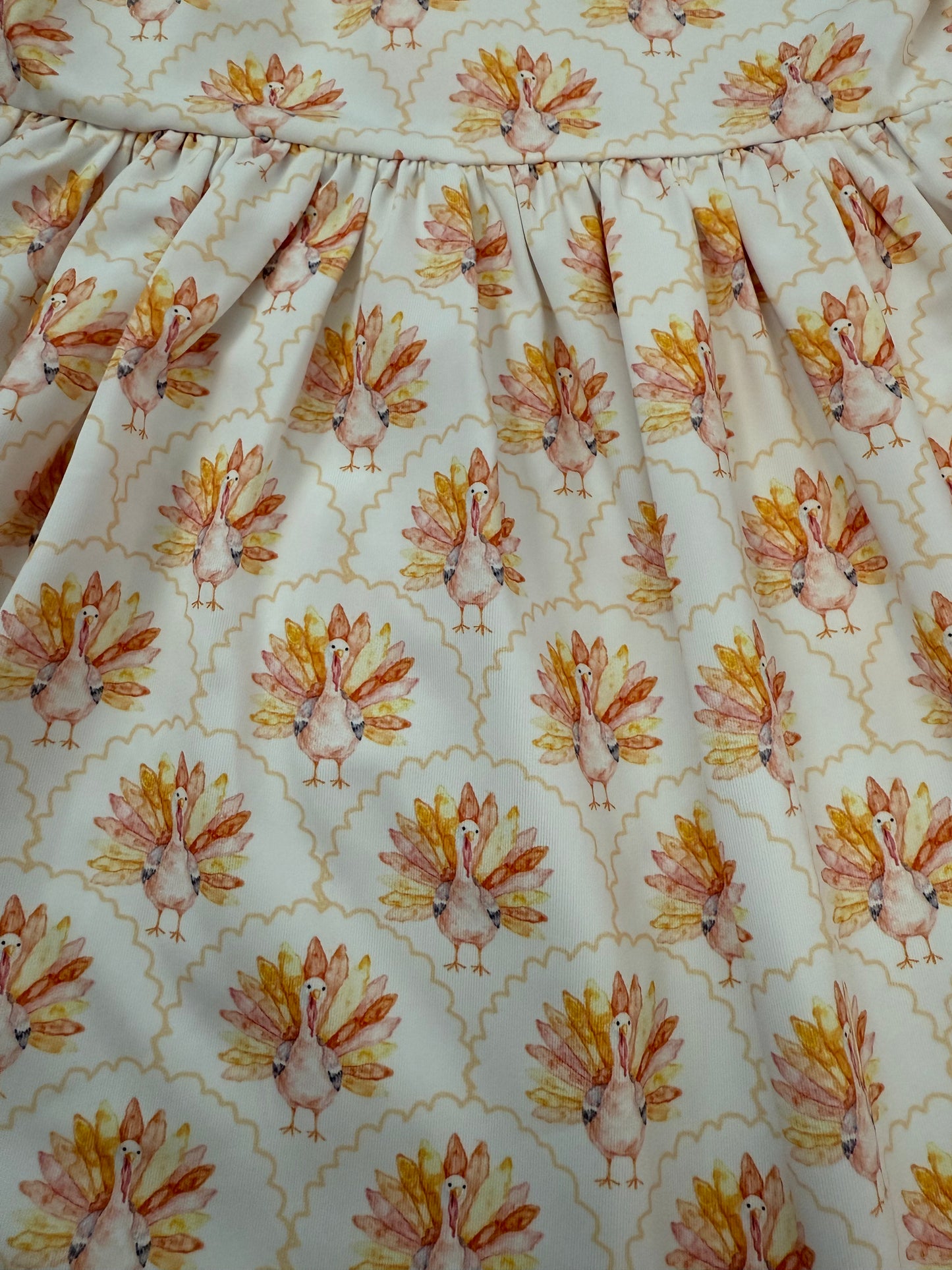 Turkey Print Girls Fall Dress | Toddler Thanksgiving Outfit