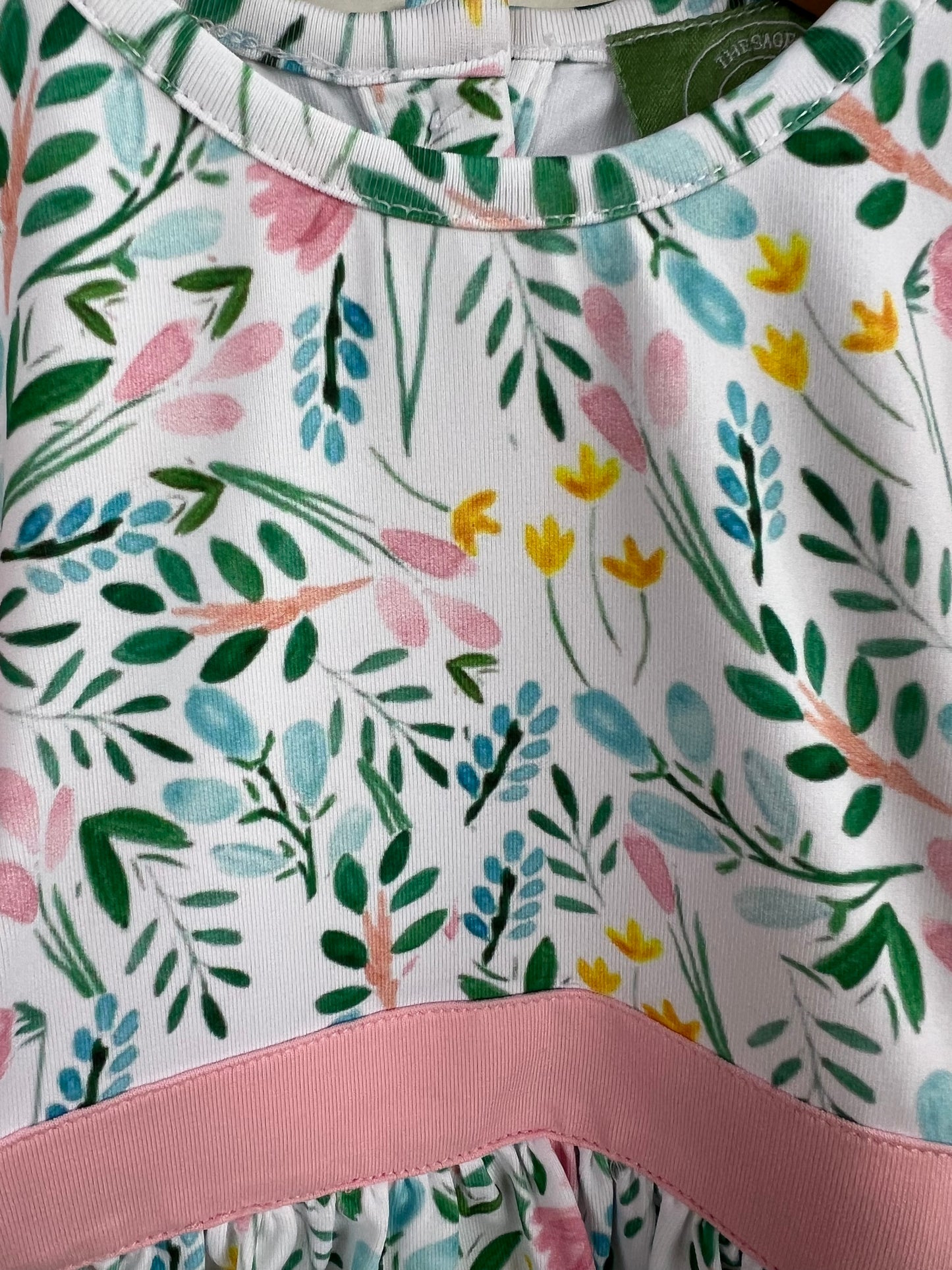 Bermuda Floral Side Tie Bubble Pink Trim