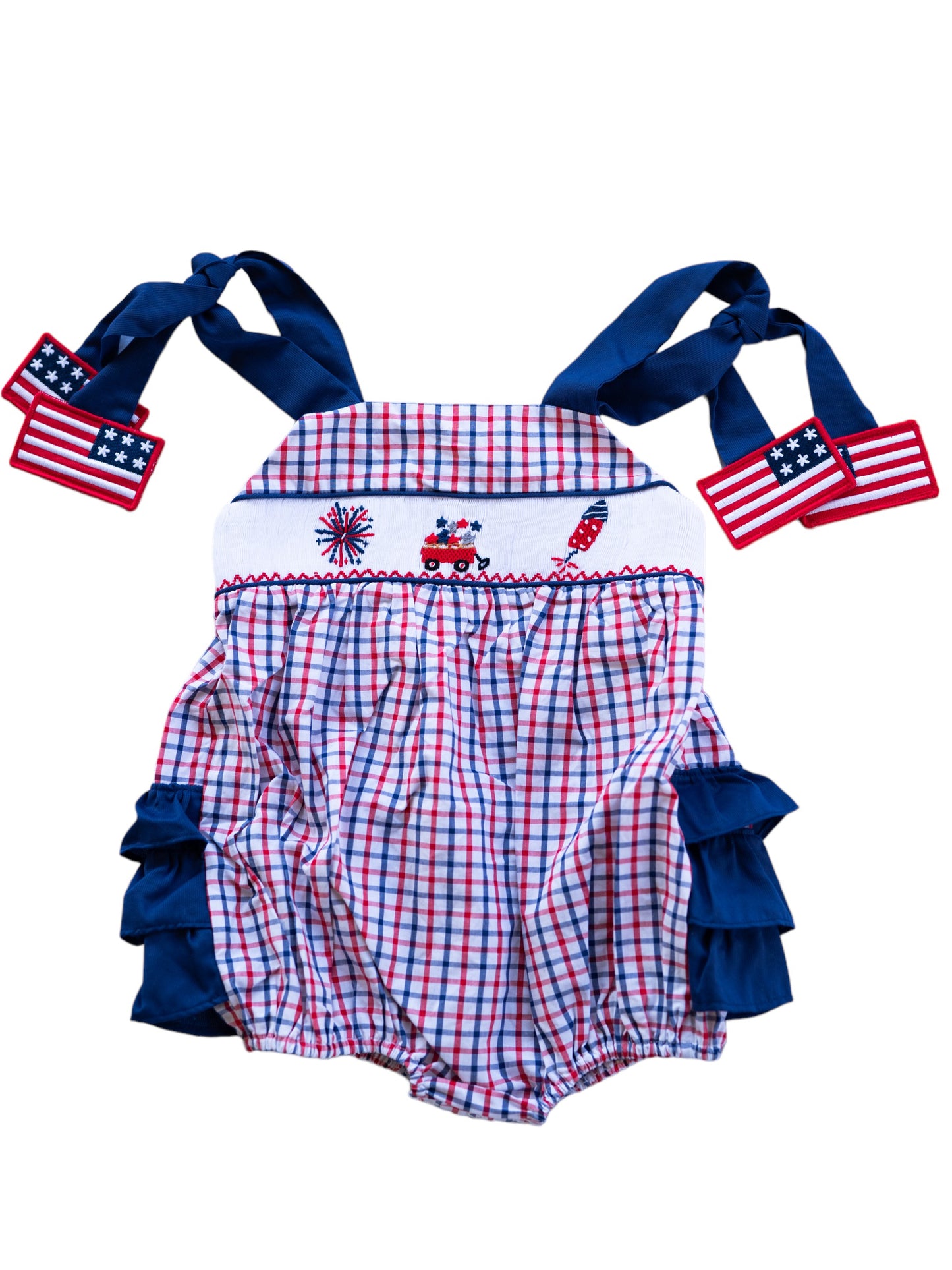 Fourth of July Plaid Sunsuit Bubble