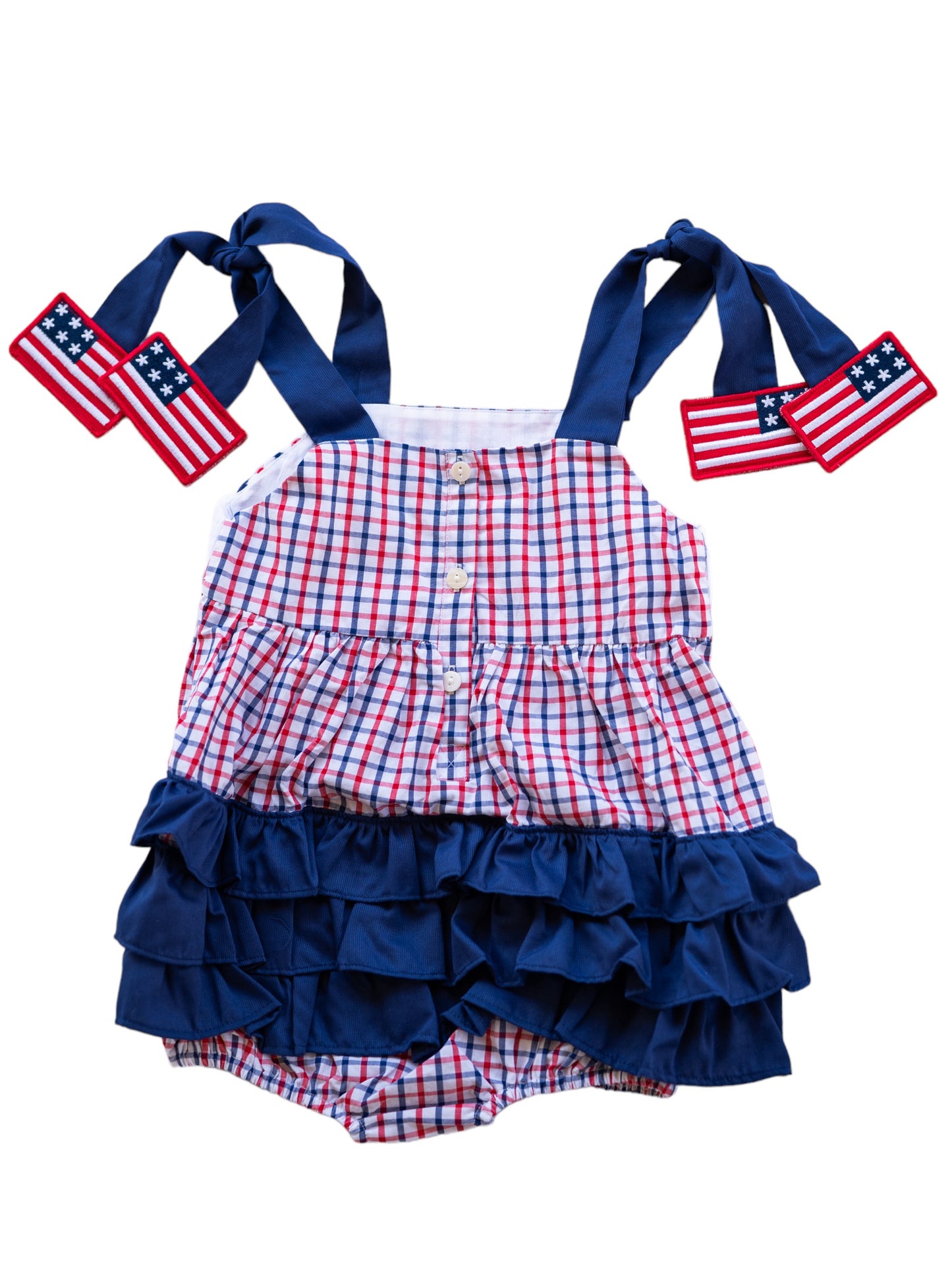 Fourth of July Plaid Sunsuit Bubble