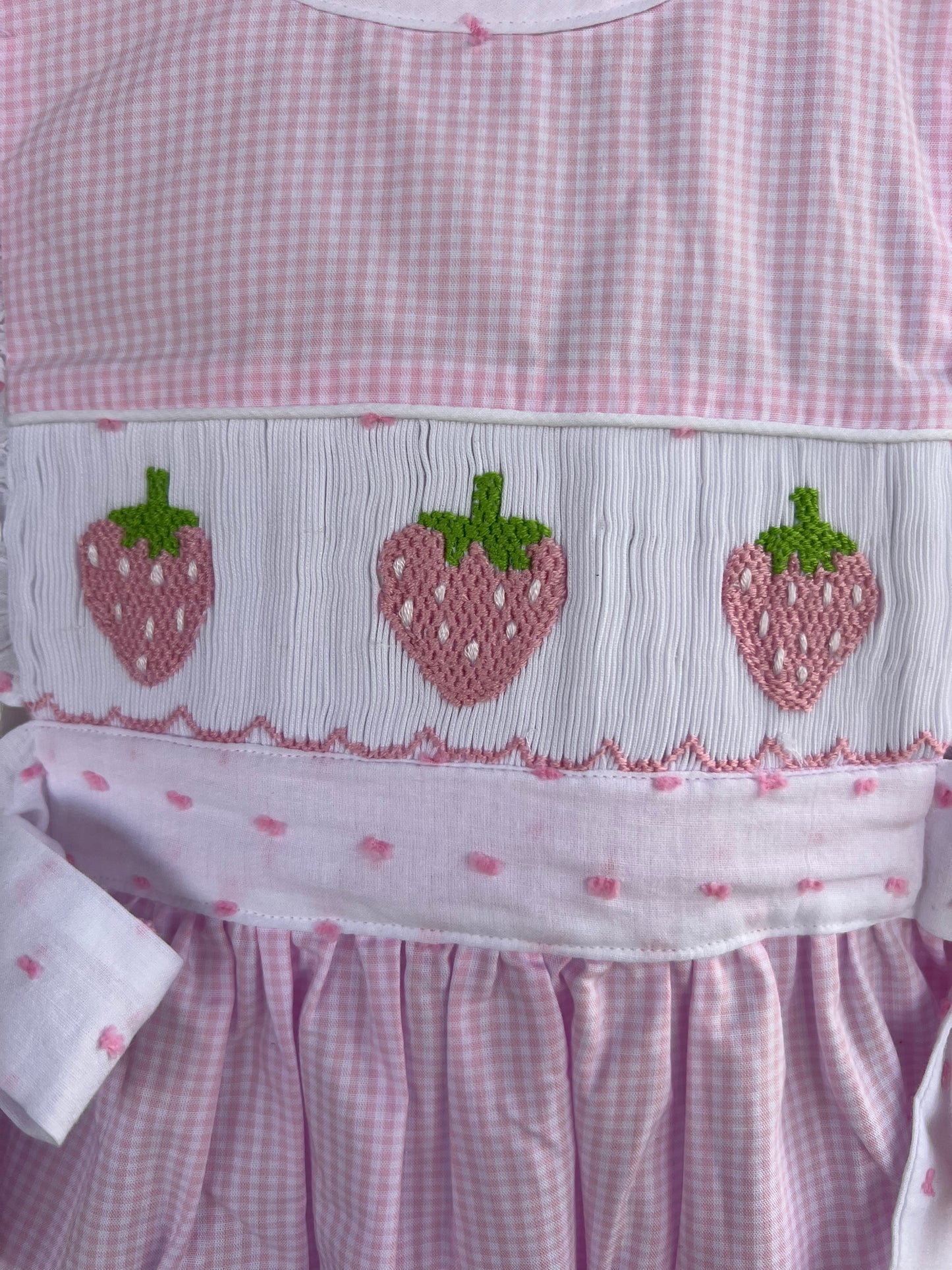 Strawberry Hand Smocked Bubble