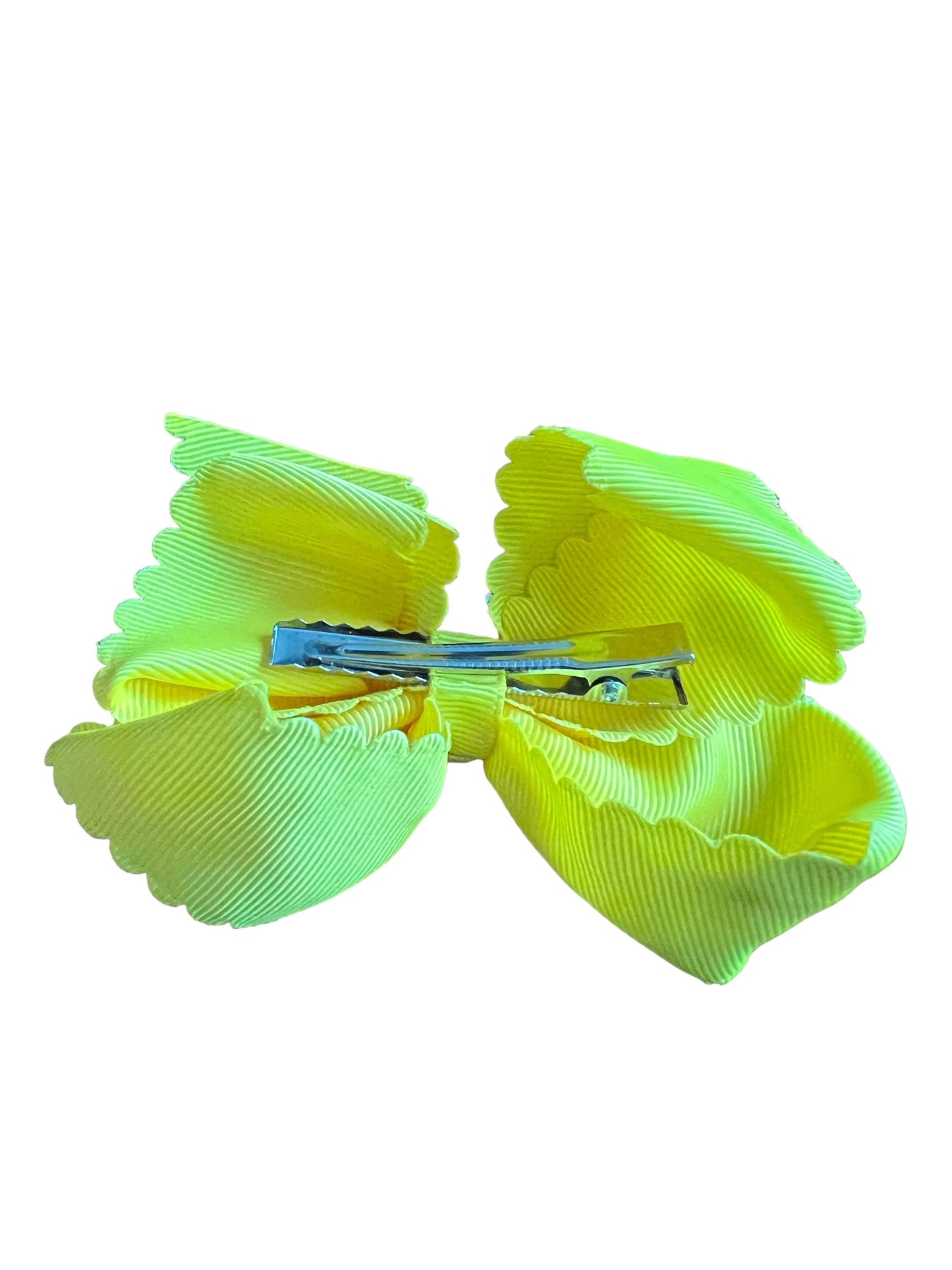 Yellow Scalloped Edge Grosgrain Hair Bow