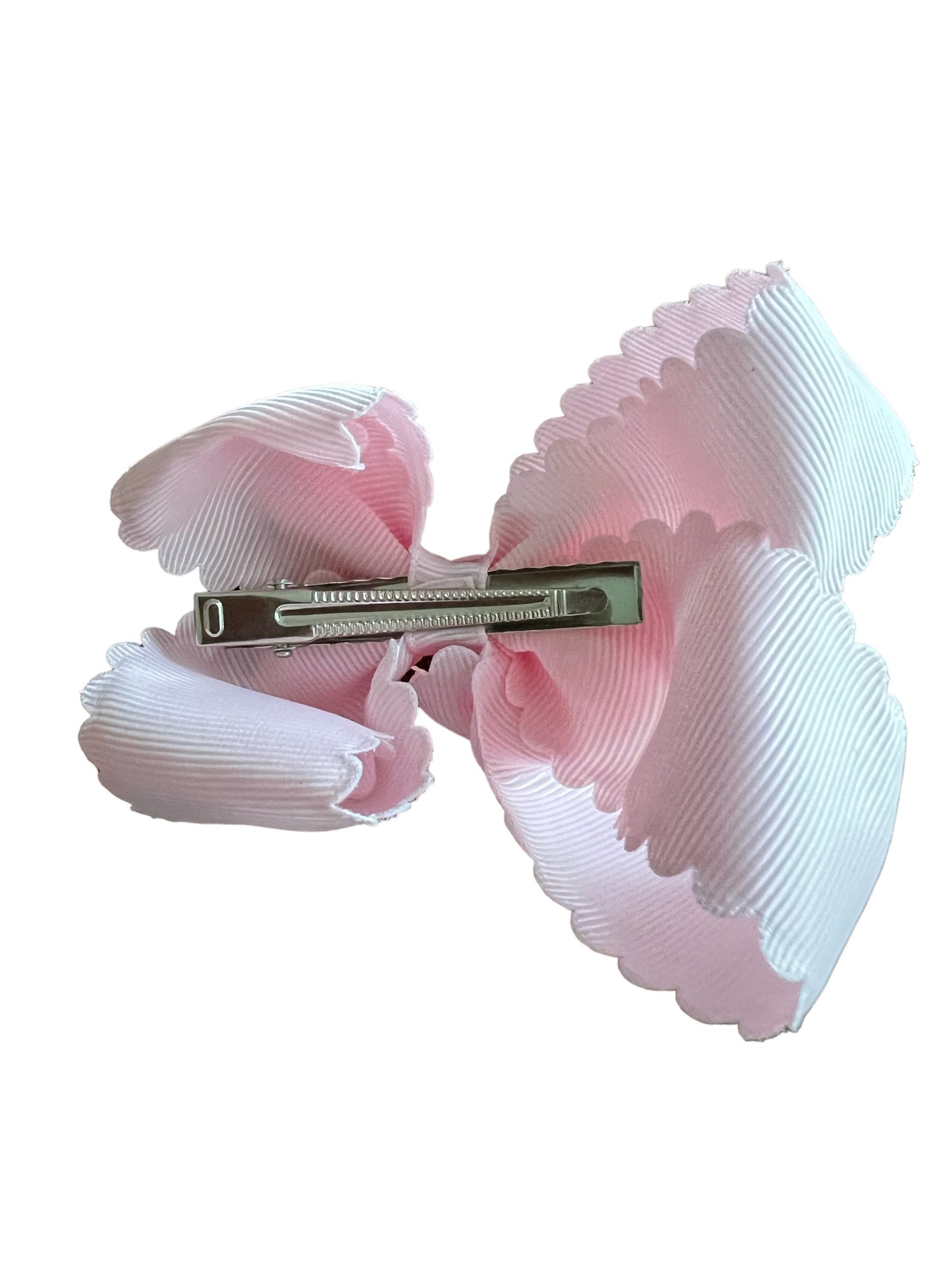 Light Pink Scalloped Edge Grosgrain Hair Bow
