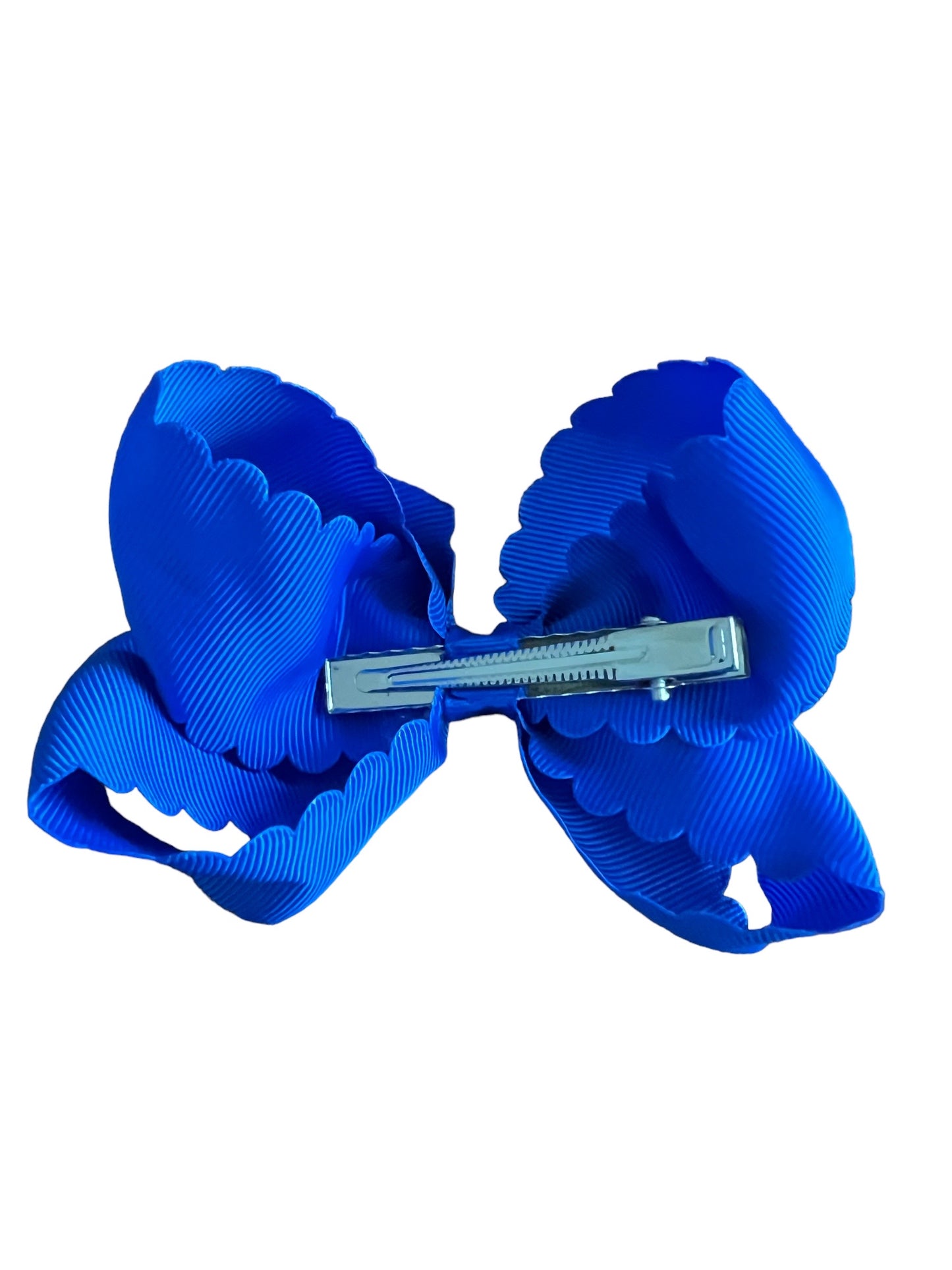Royal Blue Scalloped Edge Grosgrain Hair Bow