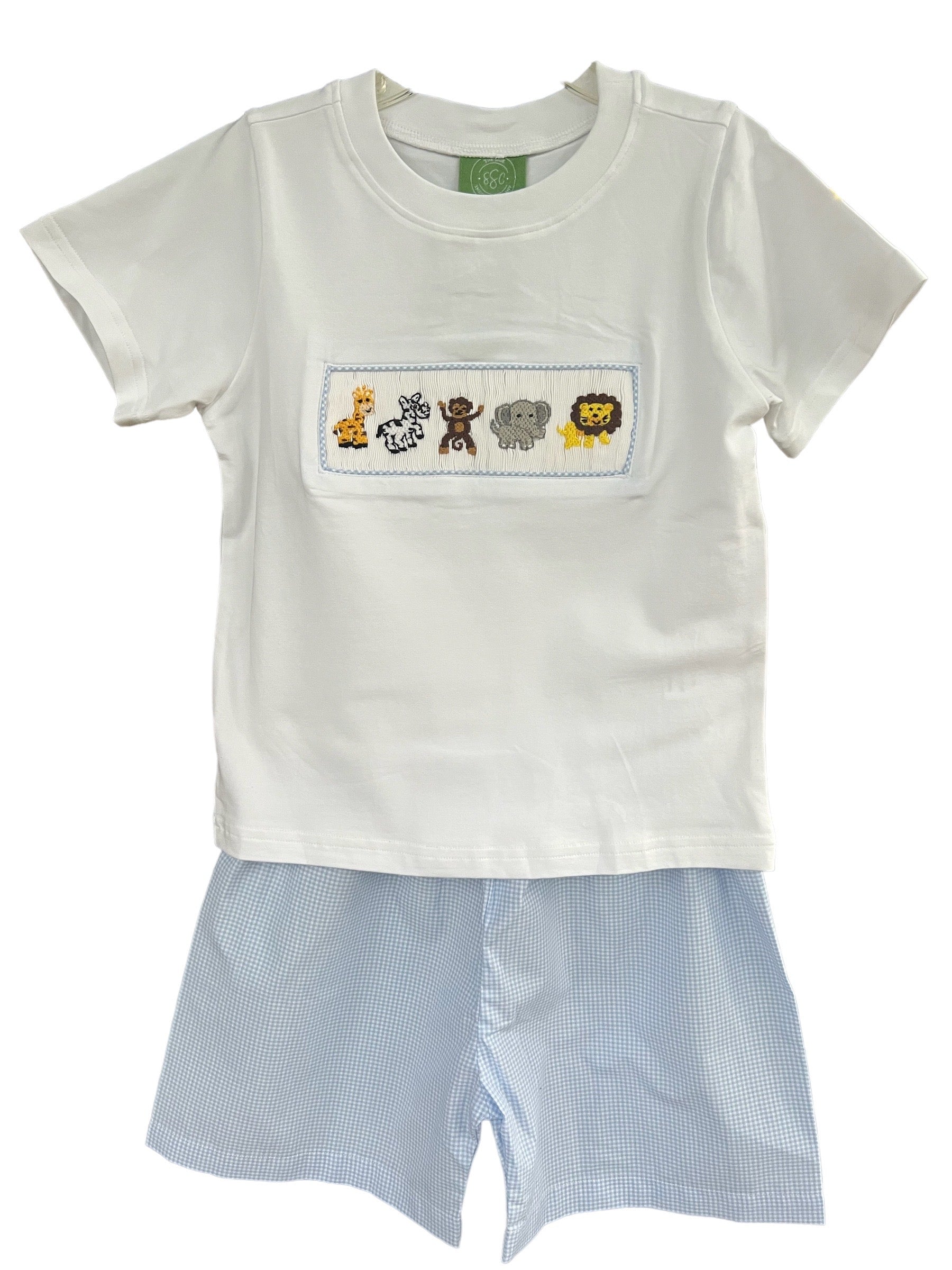 Smocked hot sale zoo outfit