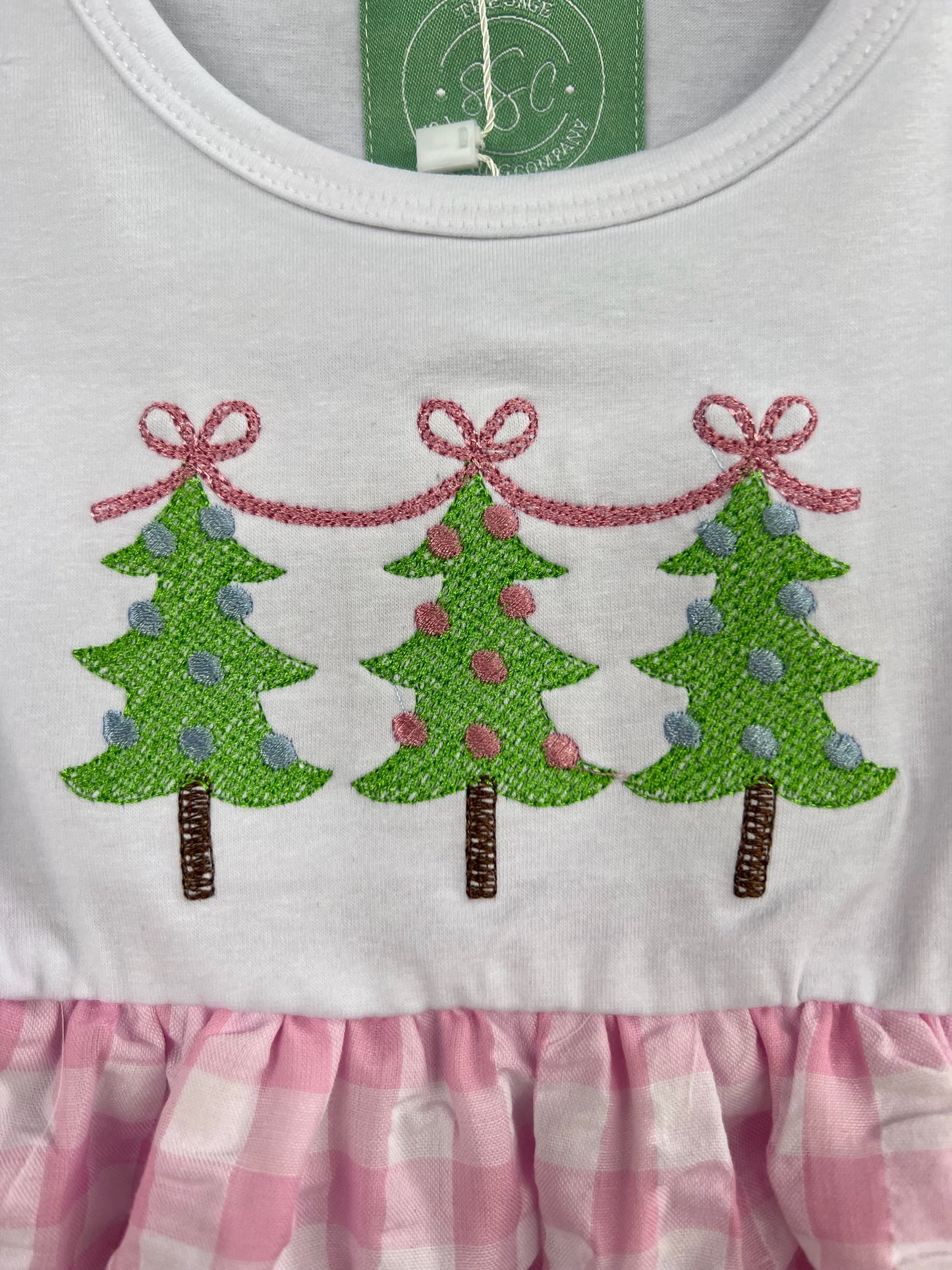 Christmas Tree Embroidered 2 Pc. Bloomer Set