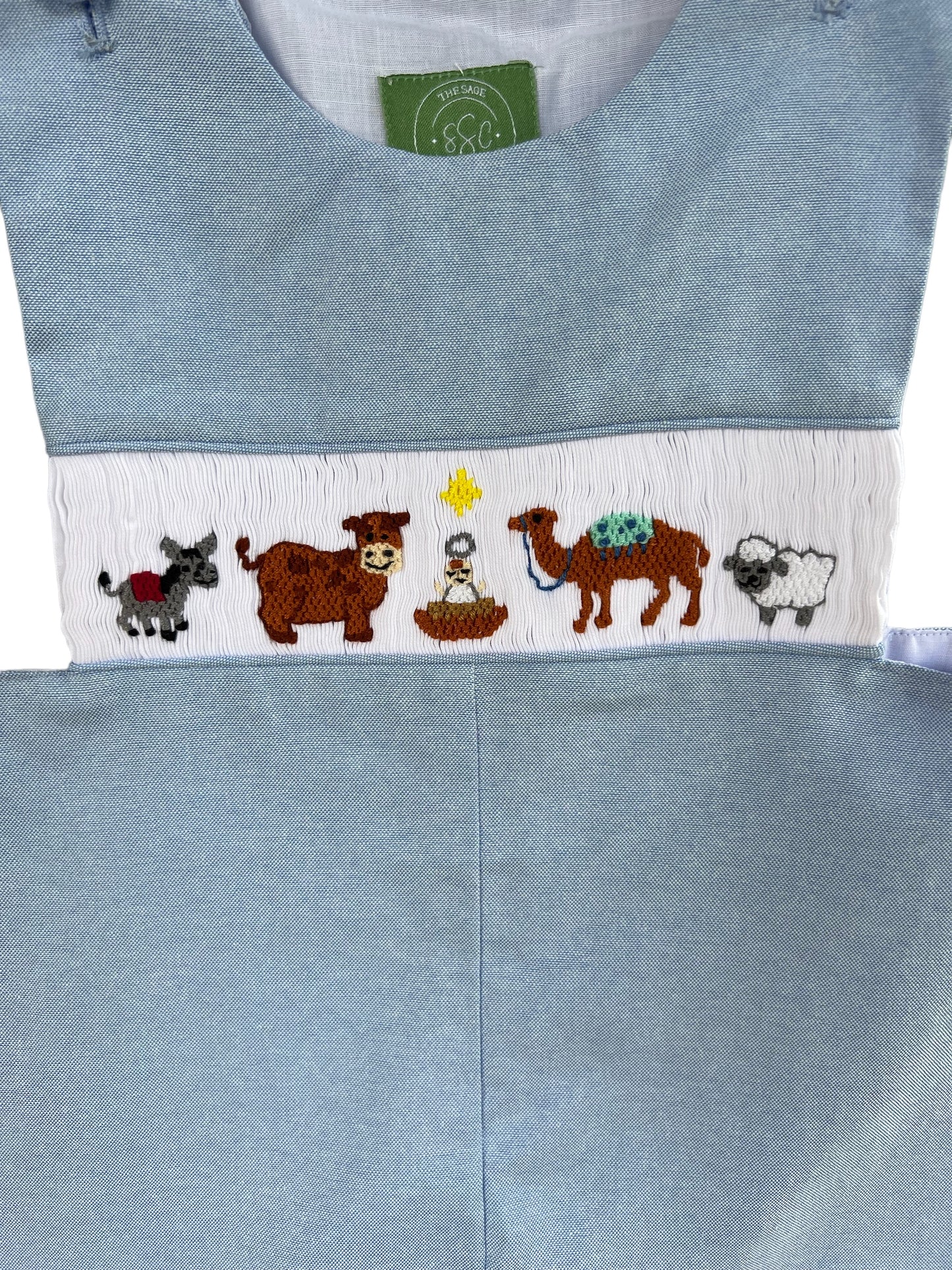Nativity Hand Smocked Boy's Christmas Longall