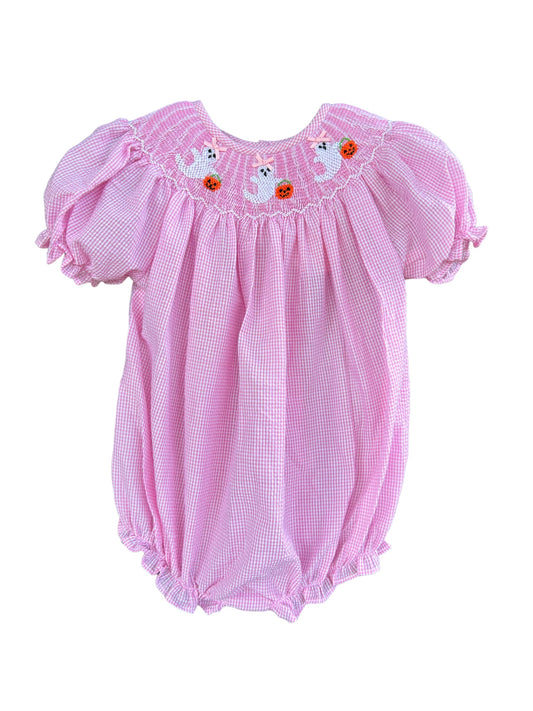 Ghost Hand Smocked Girls Bubble
