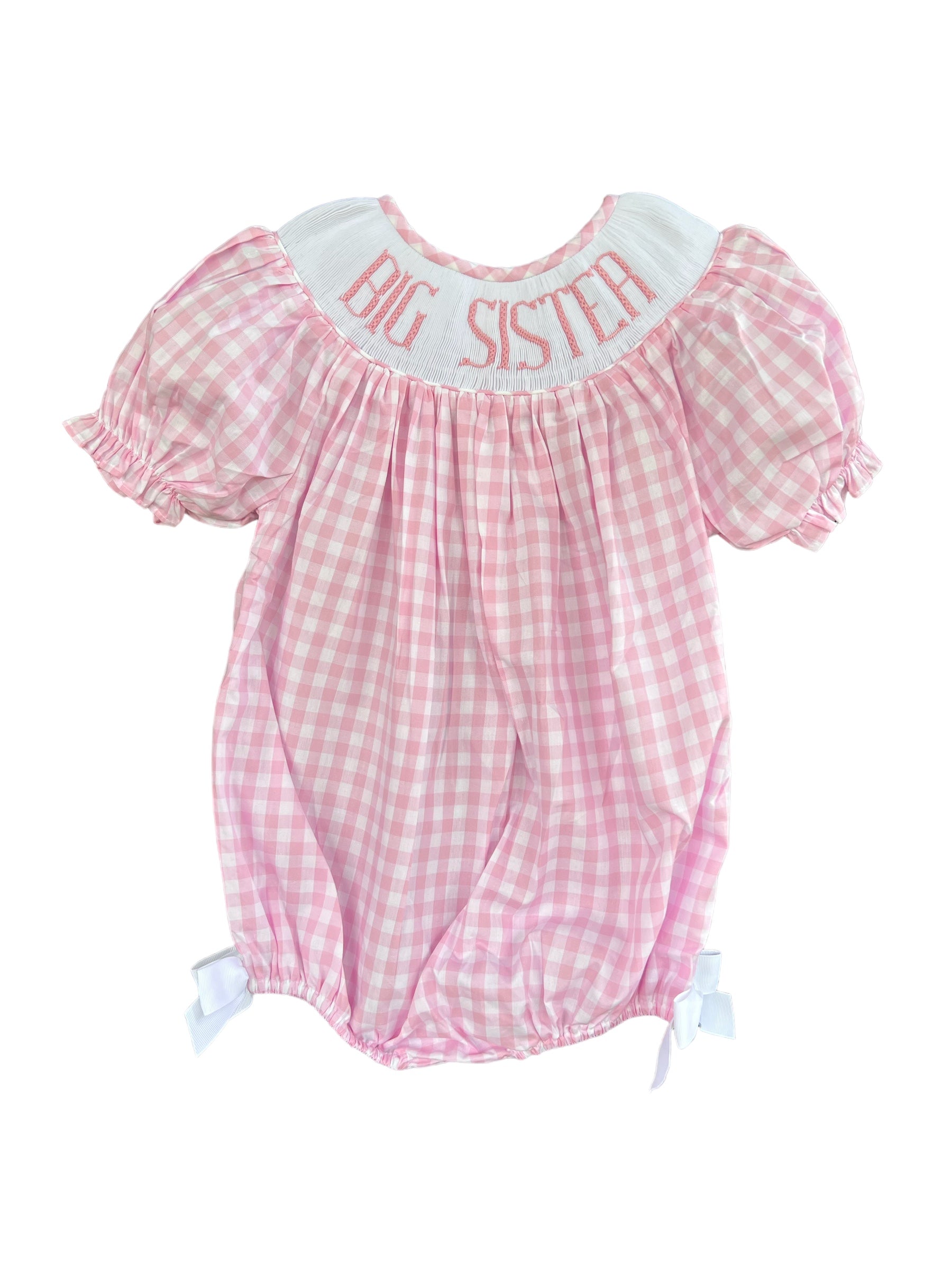 Big Sister Bubble Pink Gingham 12M / 100% Cotton / Bubble Big Sister Bubble Pink Gingham 12M / 100% Cotton / Bubble