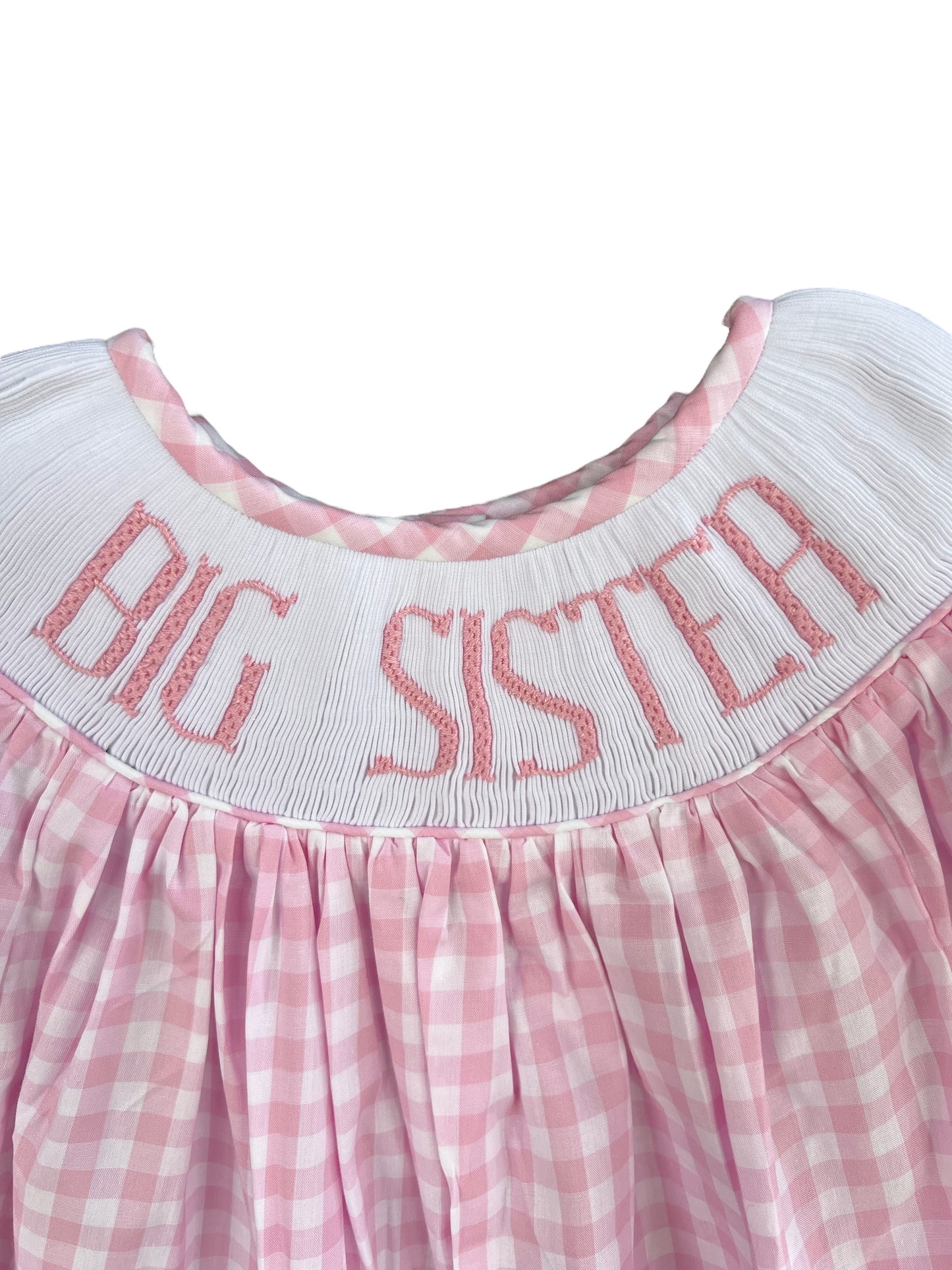 Big Sister Bubble Pink Gingham