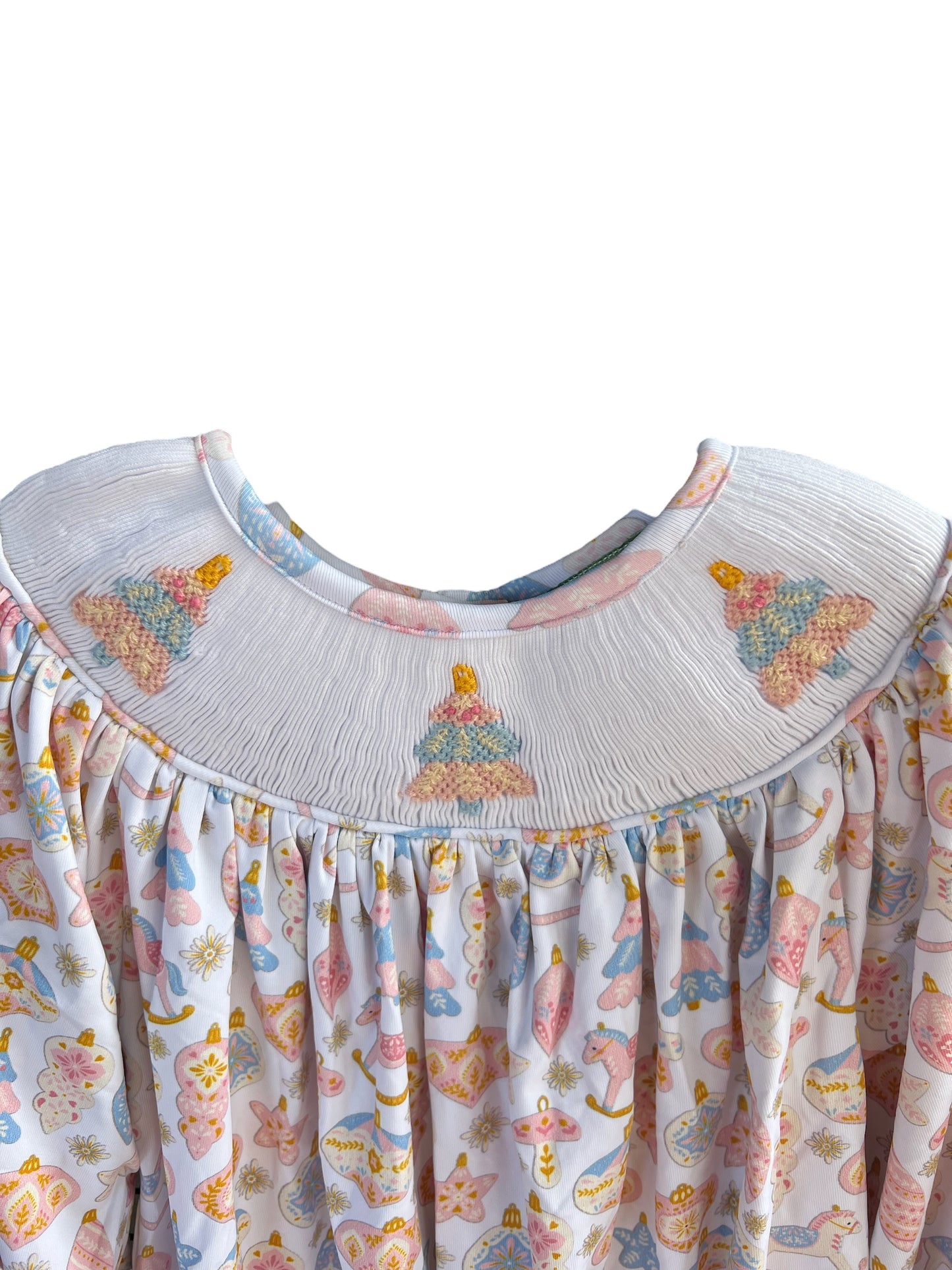 Christmas Tree Hand Smocked Girls Dress