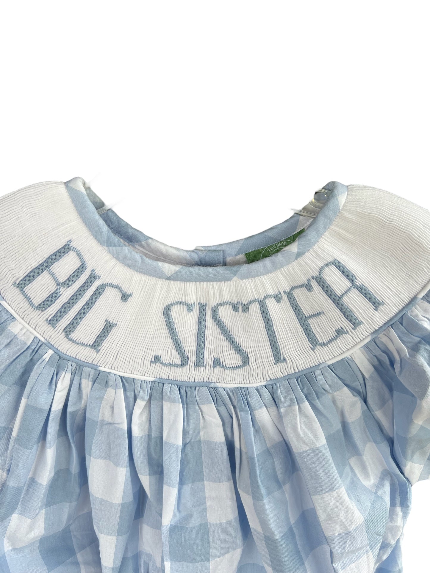 Big Sister Bubble Blue Gingham