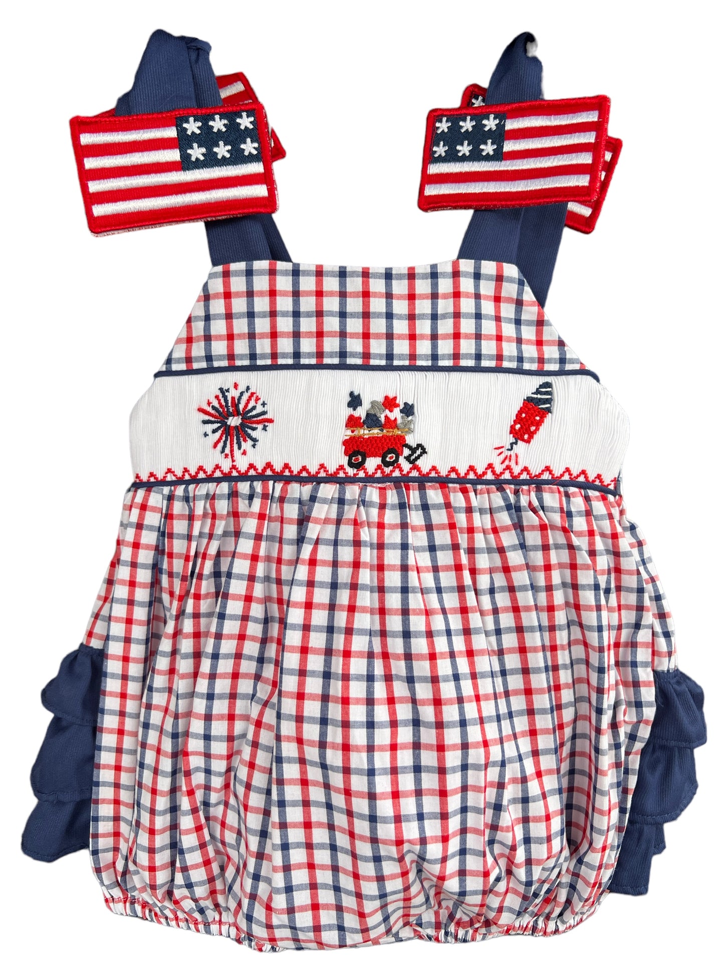 Fourth of July Plaid Sunsuit Bubble