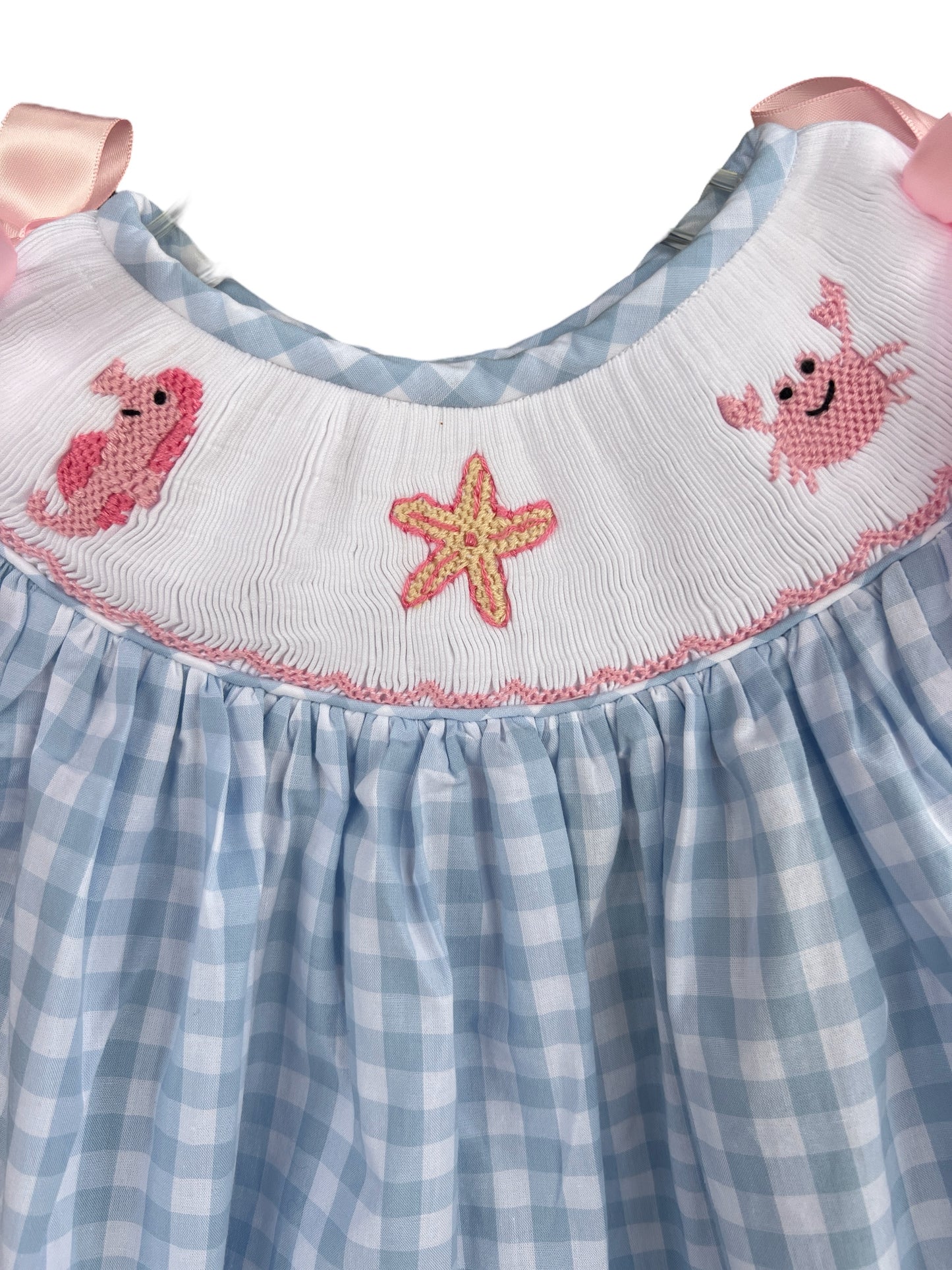 Beach Gingham Dress With Bloomers