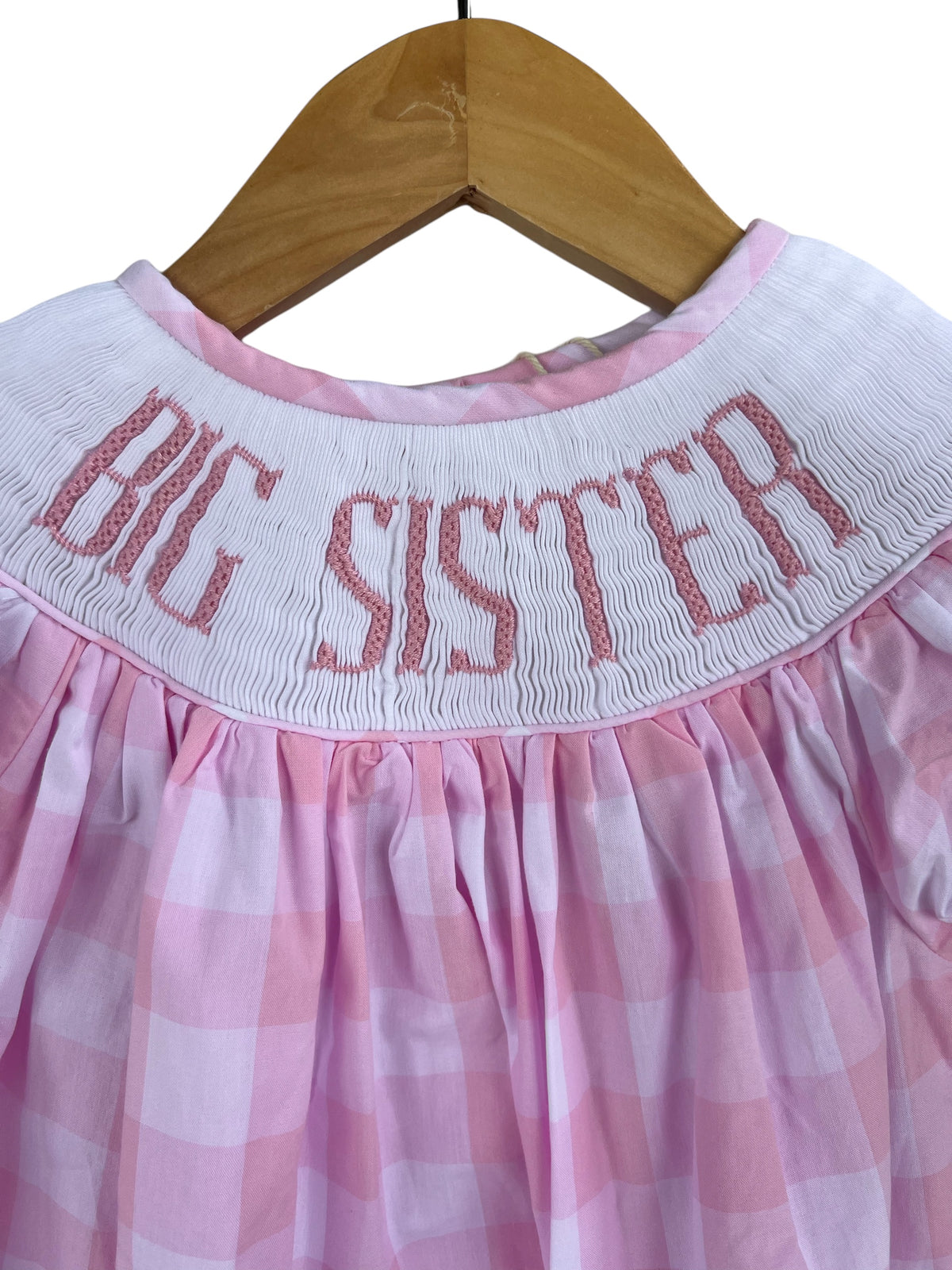 Up close hand smocked Big sister