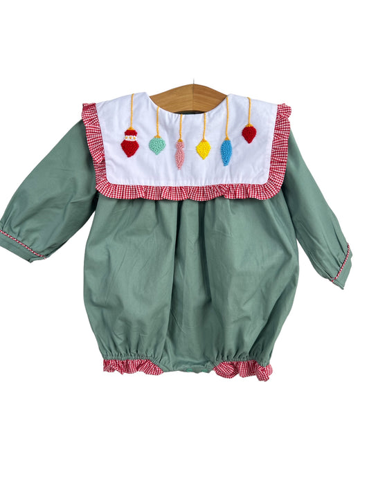 Christmas French Knot Ornaments Girls Bubble | Matching Sister Dress Available