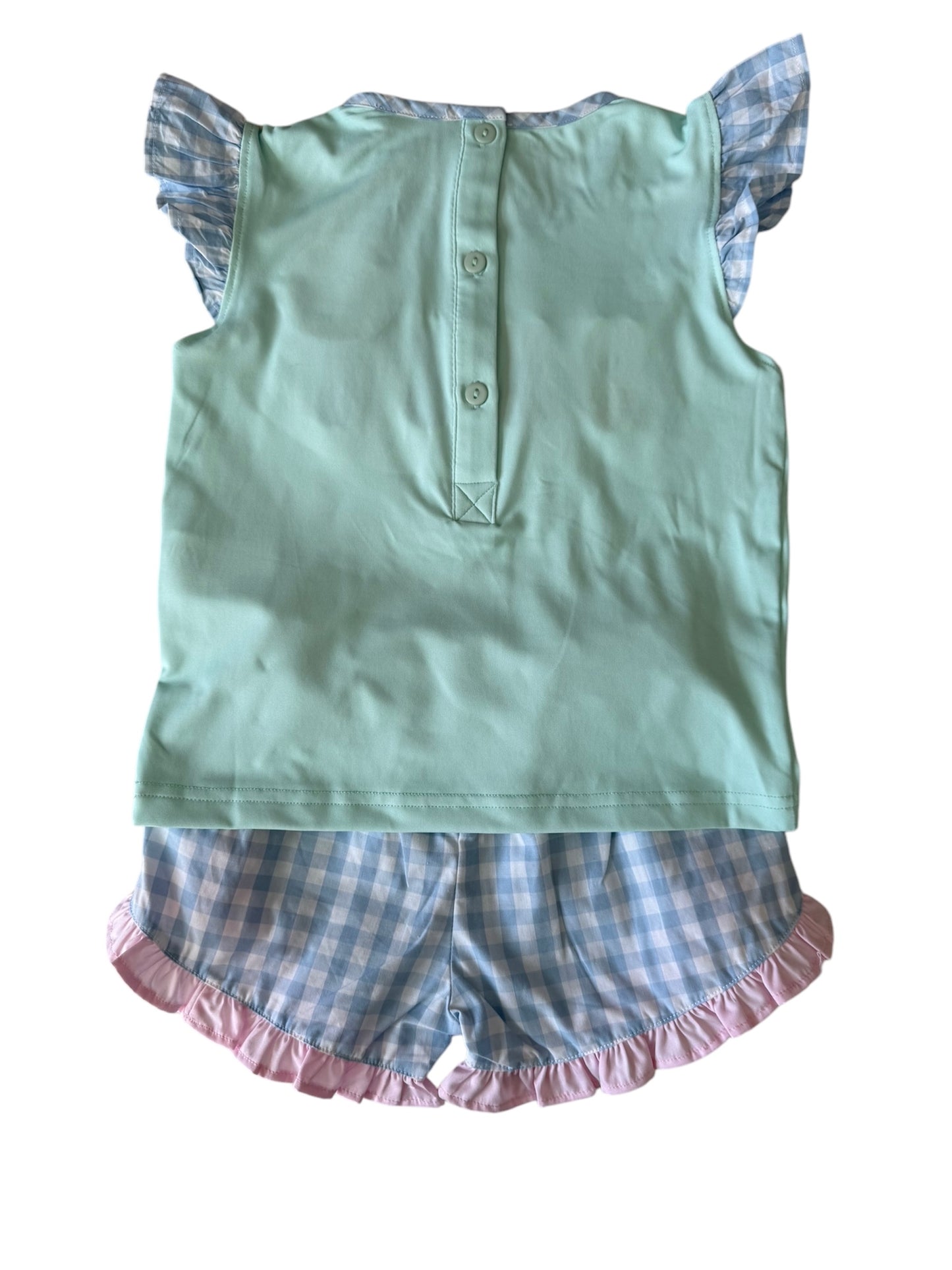 Easter Girls French Knot Bunnies Short Set
