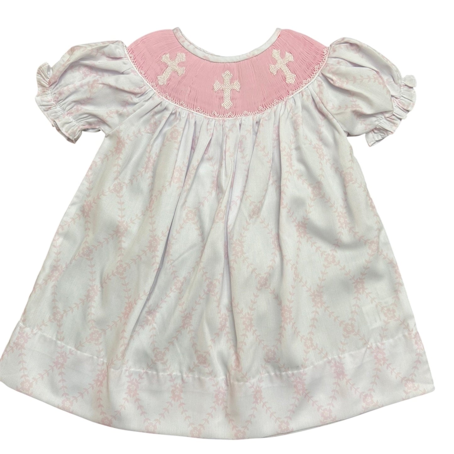 Easter Hand Smocked Cross Bishop Dress