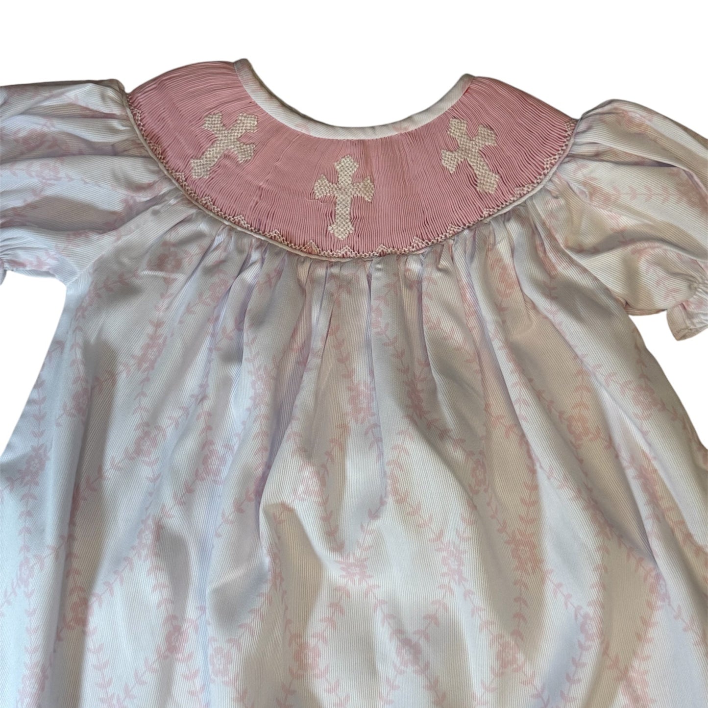 Easter Hand Smocked Cross Bishop Dress
