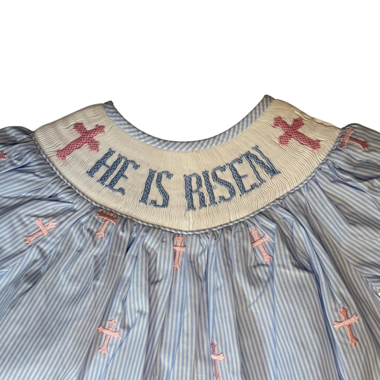 Easter He Is Risen Hand Smocked Bubble