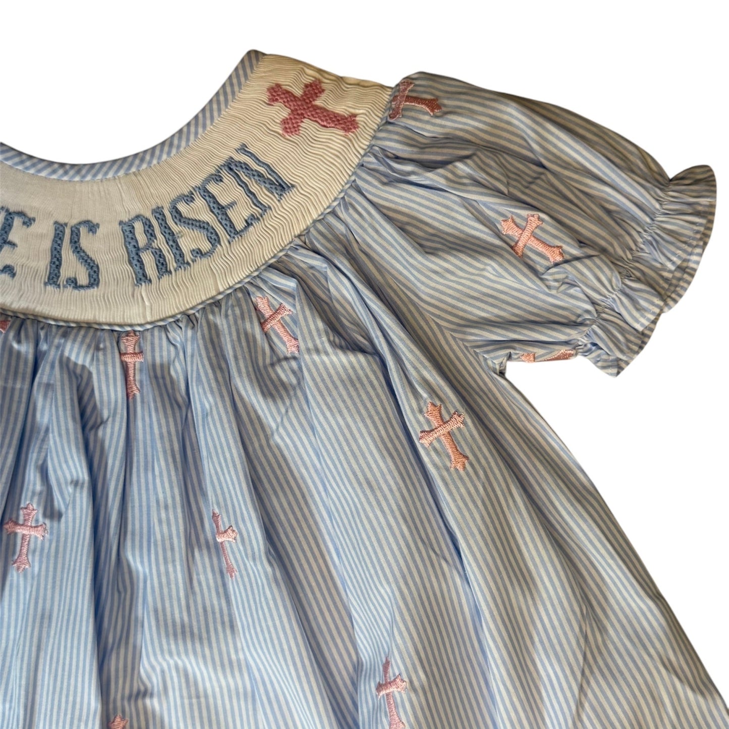 Easter He Is Risen Hand Smocked Bubble