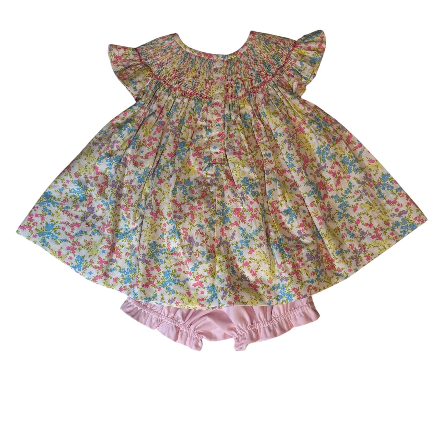 Easter Hand Smocked Bunny Floral Bloomer Set