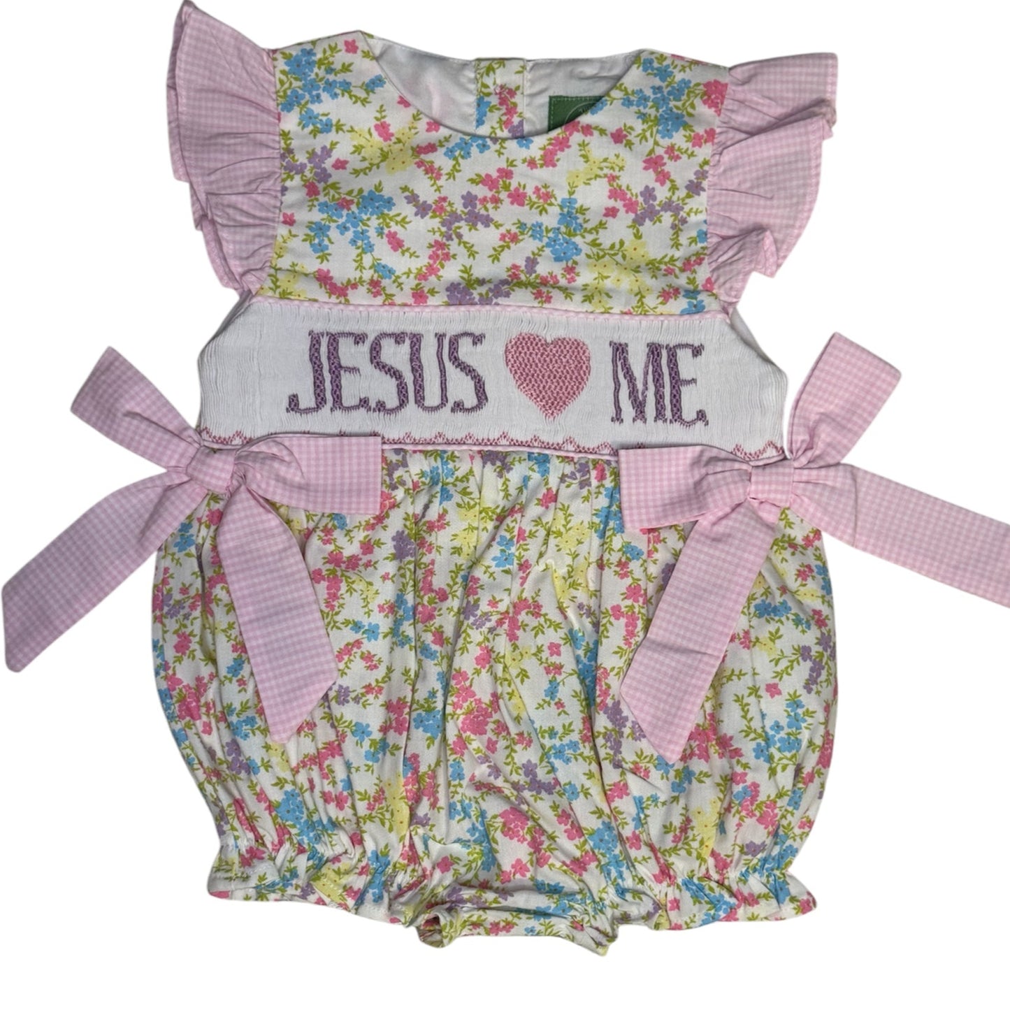 Jesus Loves Me Hand Smocked Bubble