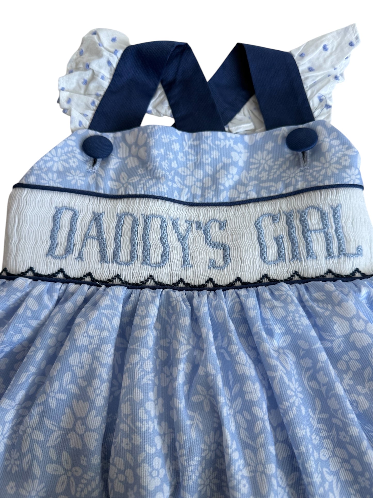 Daddy's Girl Hand Smocked Girls Sunsuit