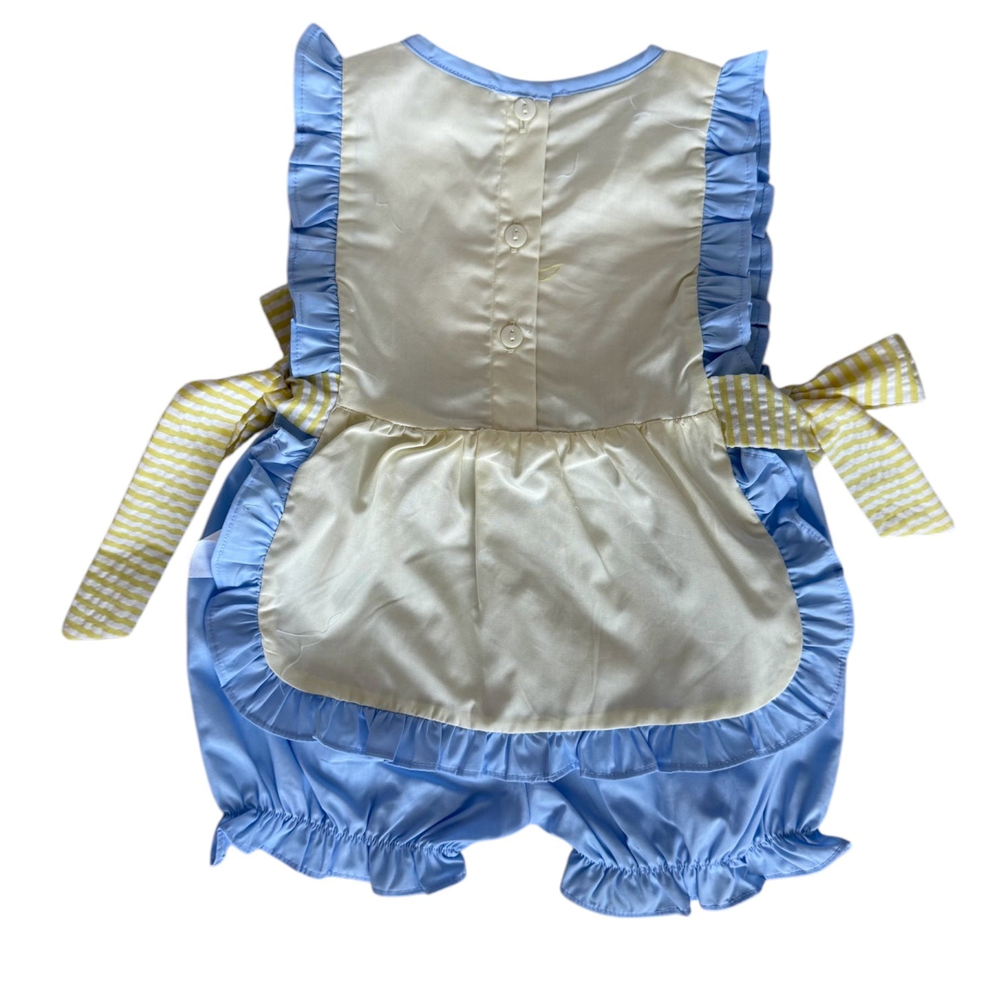 You Are My Sunshine Girls Embroidered Side Tie Bloomer Set Blue & Yellow