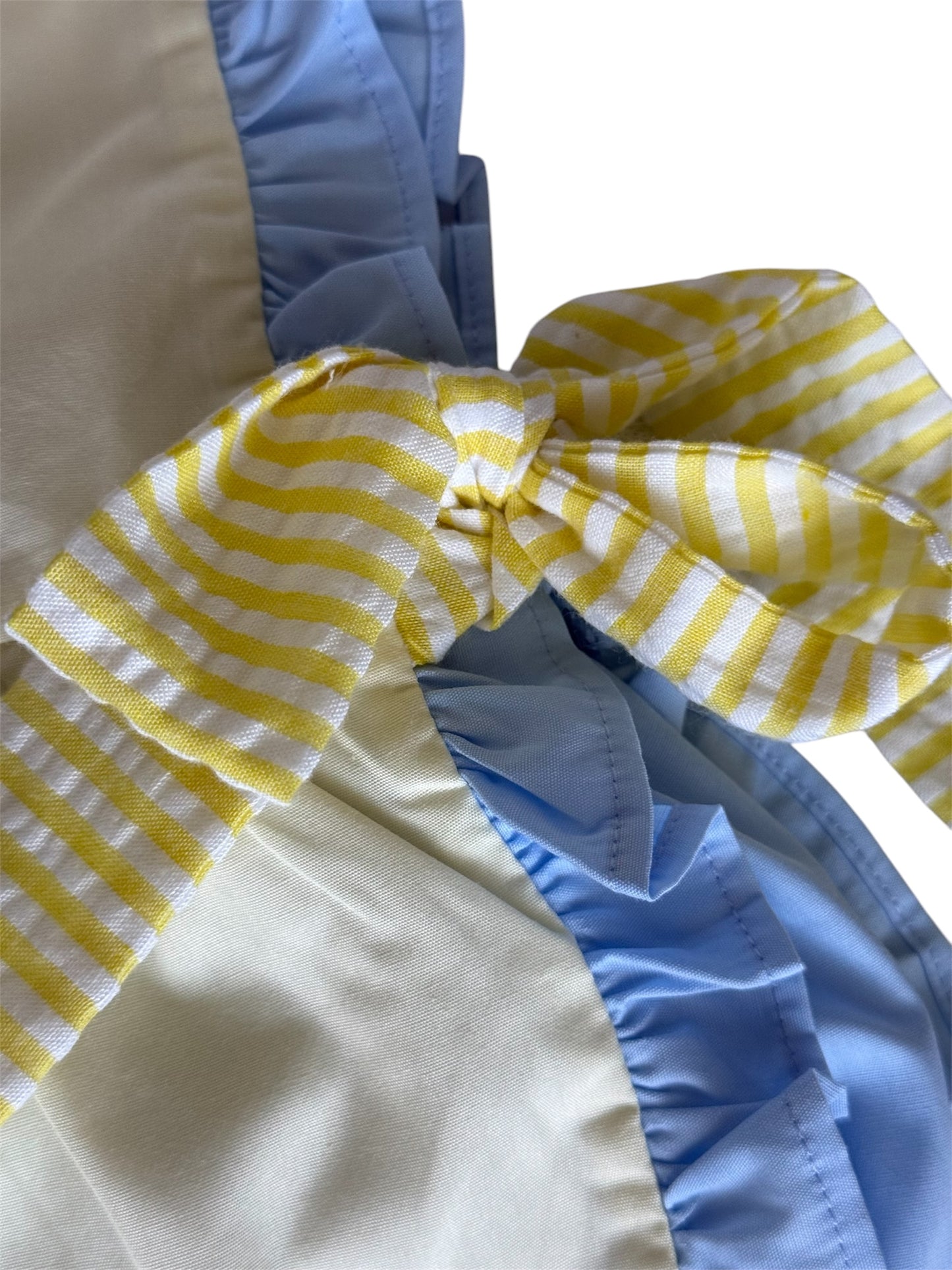 You Are My Sunshine Girls Embroidered Side Tie Bloomer Set Blue & Yellow