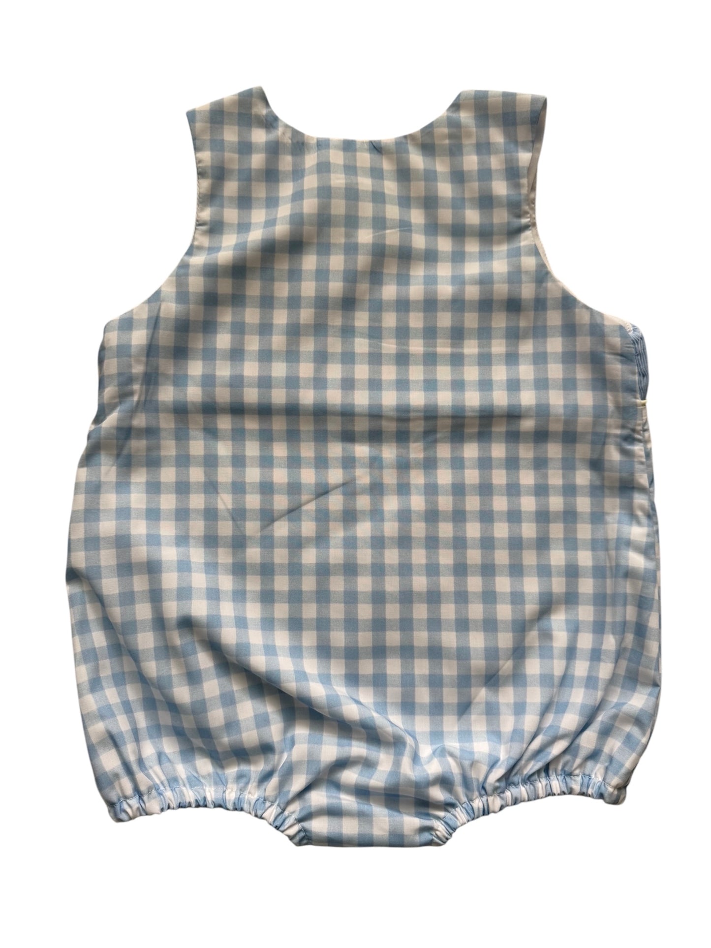 Mama’s Boy Hand Smocked Bubble | Blue Gingham Boutique Baby Outfit