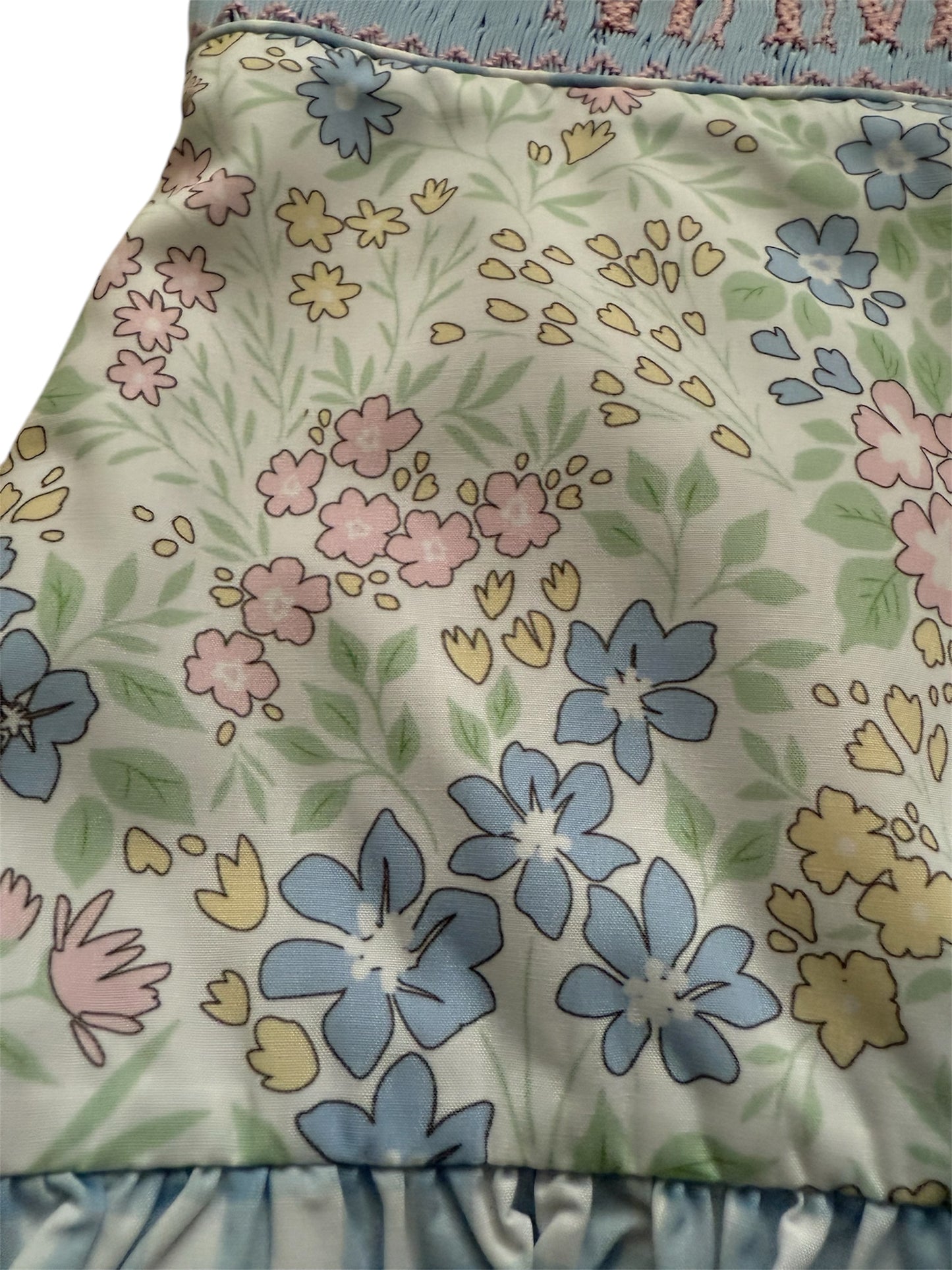 Mama’s Girl Hand Smocked Floral Side Tie Bubble