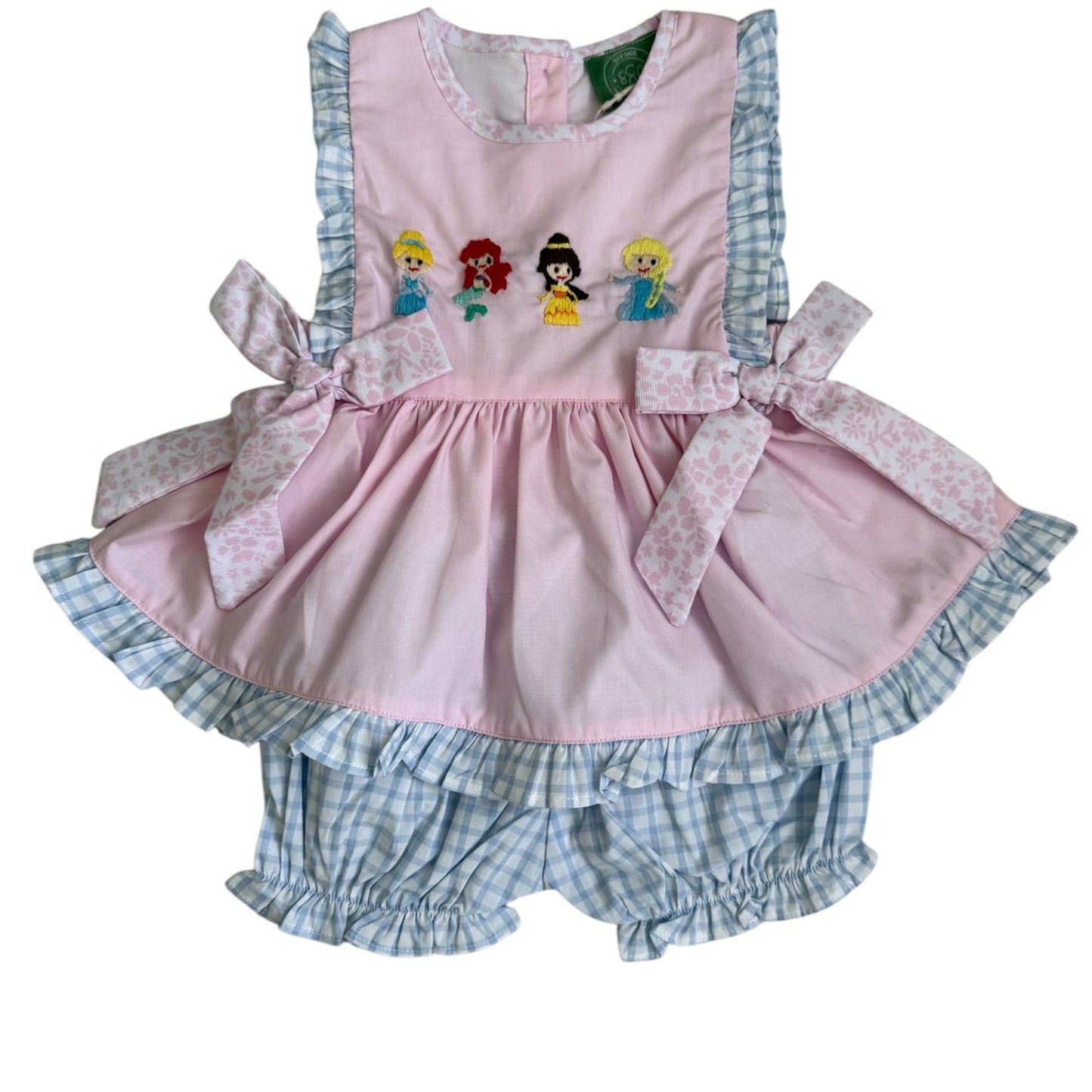 Princess Embroidered Side Tie Bloomer Set