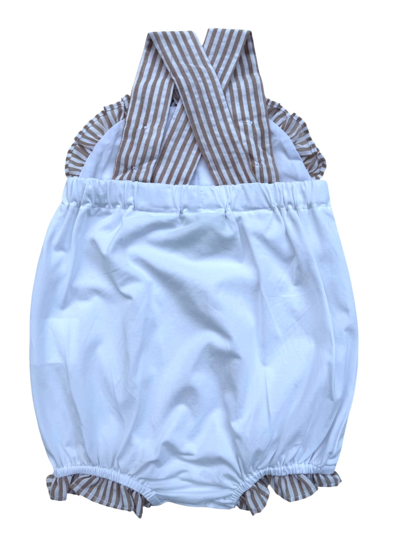 Starfish White & Tan Girl’s Beach Bubble | Baby & Toddler Summer Outfit
