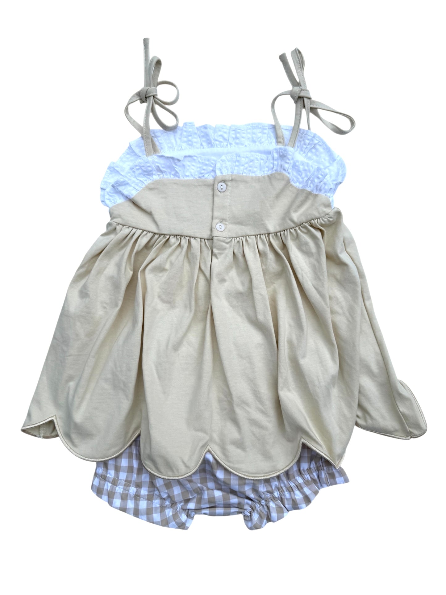 Sea Shell Hand Smocked Girls Bloomer Set | Baby & Toddler Summer Beach Outfit