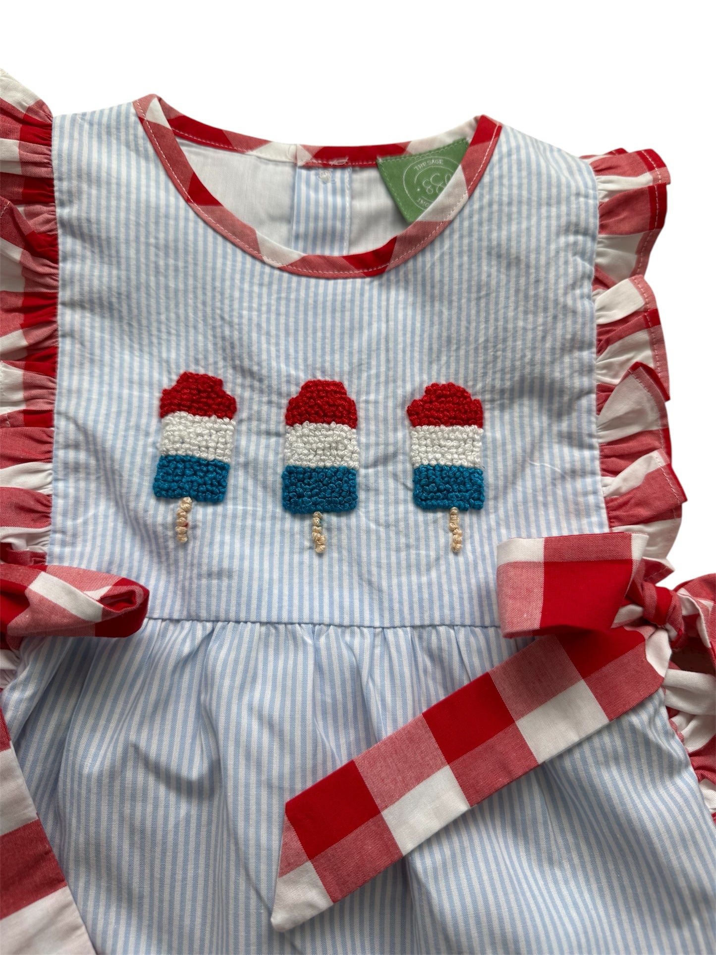 Fourth of July French Knot Popsicle Bloomer Set | Baby & Toddler Girls Patriotic Outfit