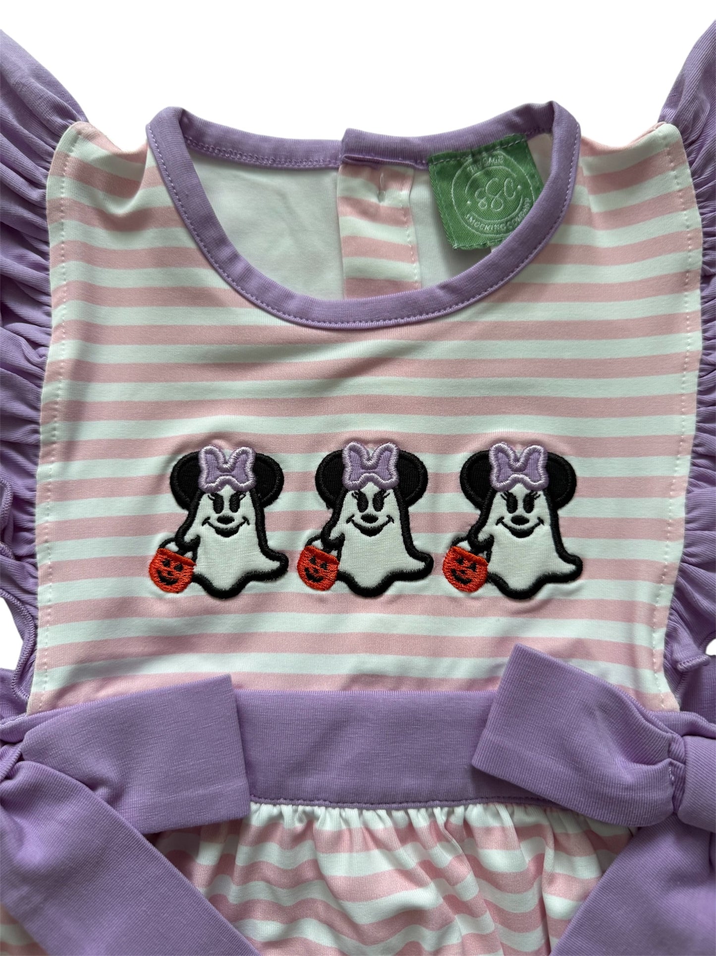 Spooky Mouse Applique Girl’s Bubble | Halloween Pumpkin Outfit