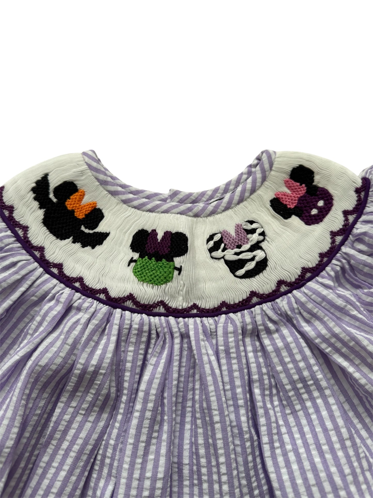 Spooky Mouse Hand Smocked Halloween Girl's Bloomer Set
