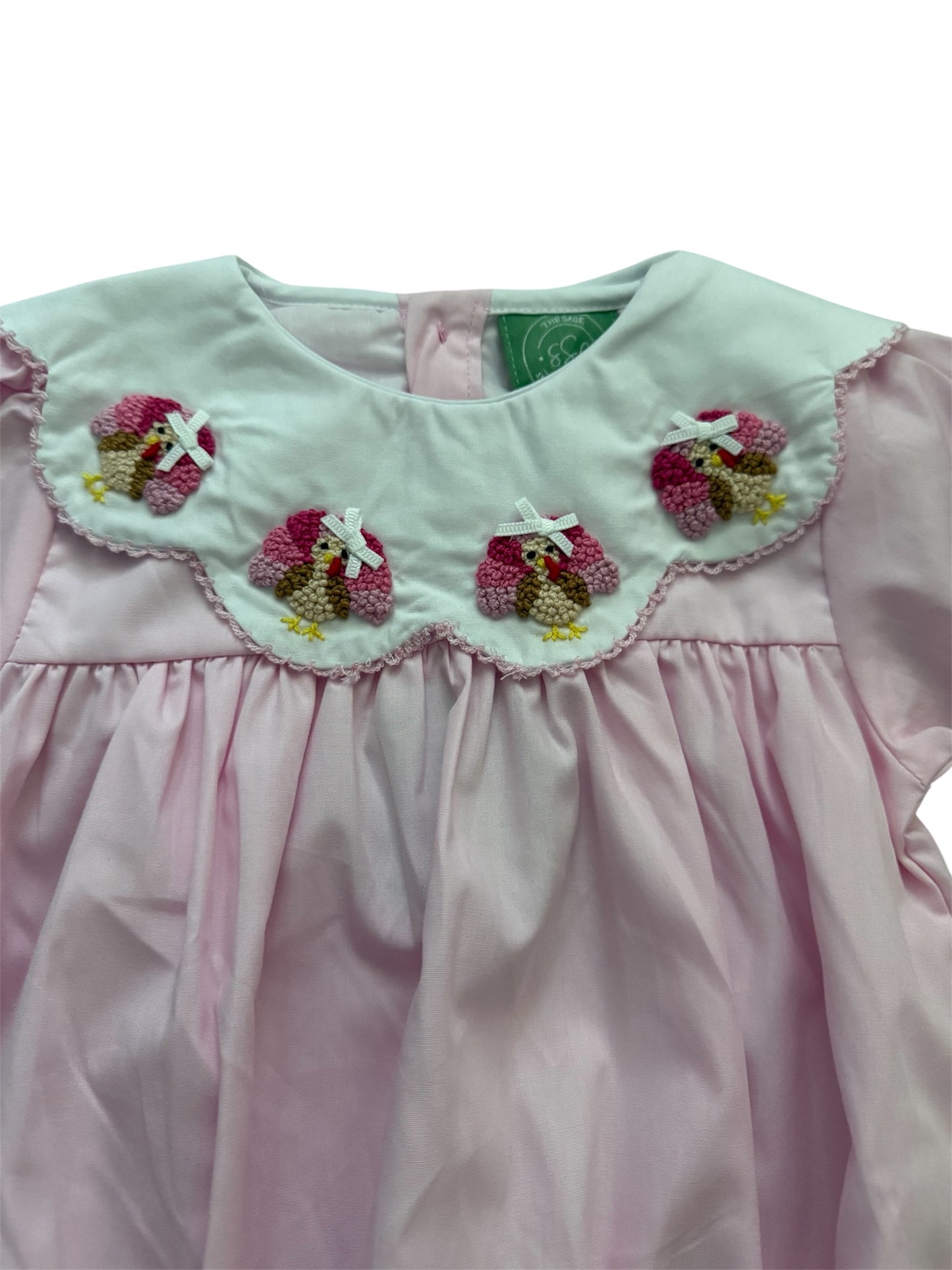 Pink French Knot Turkey Bubble | Baby & Toddler Girls Thanksgiving Outfit
